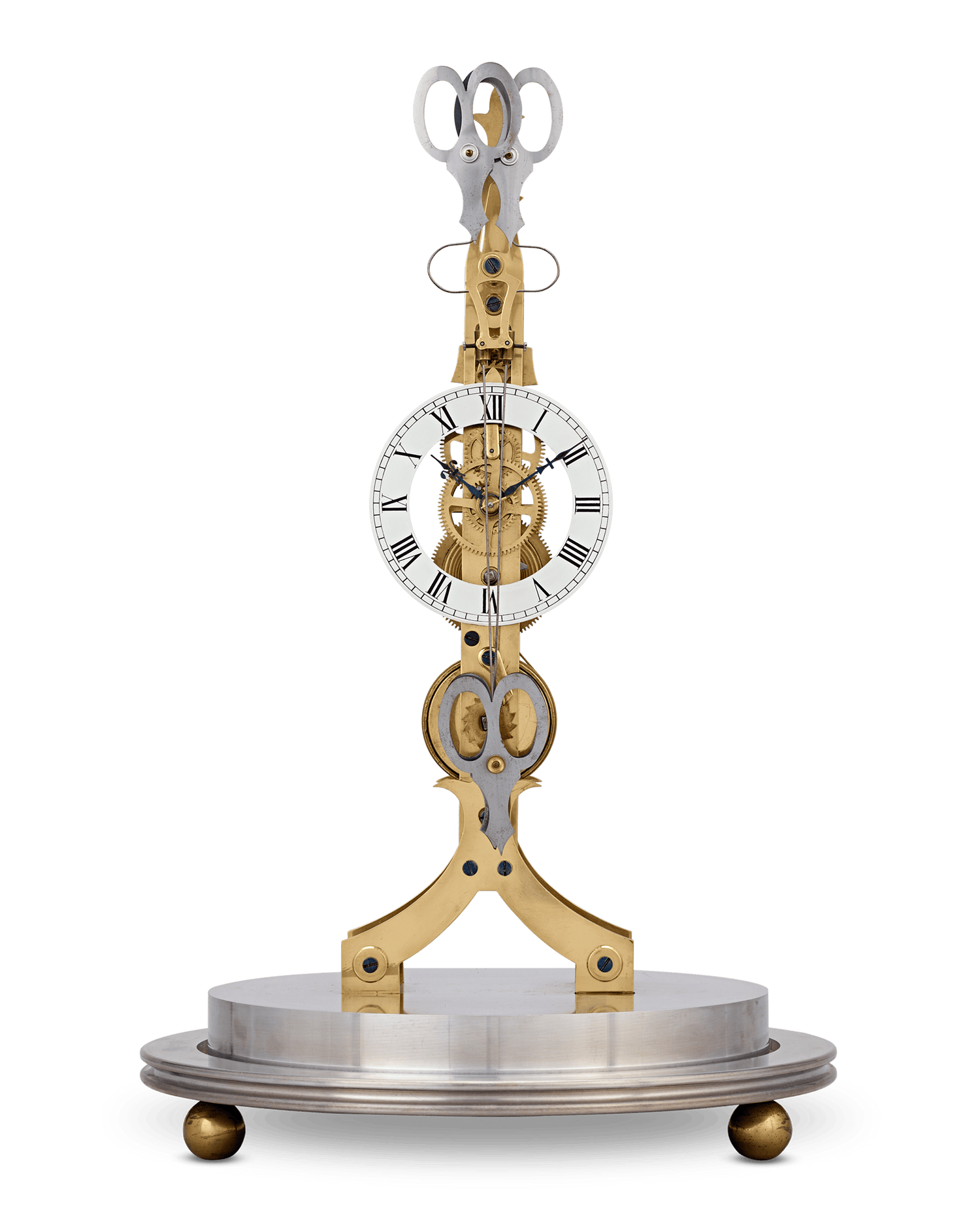 Scissors Skeleton Clock