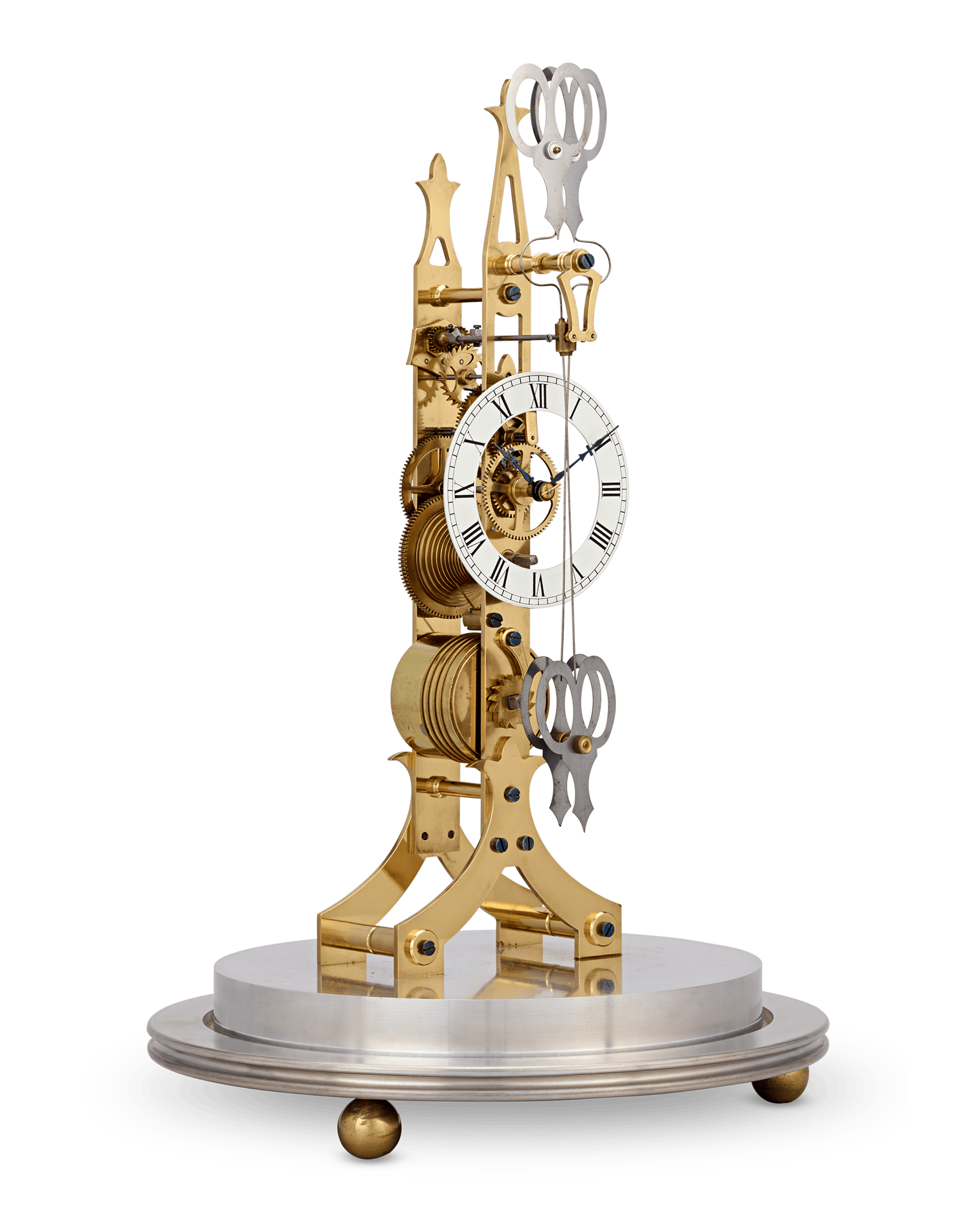 Scissors Skeleton Clock