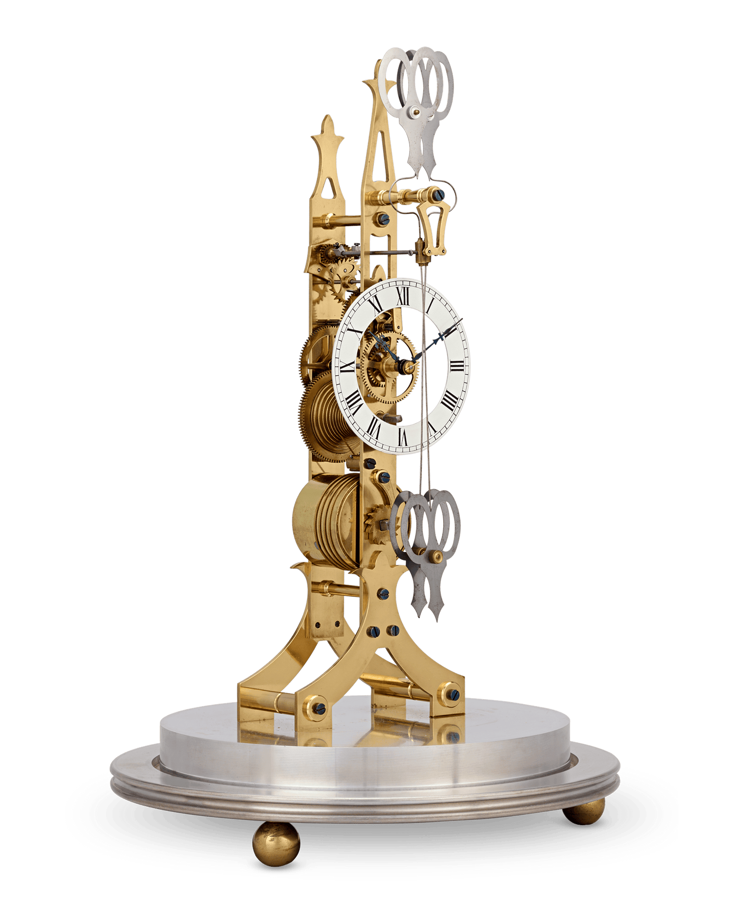 Scissors Skeleton Clock