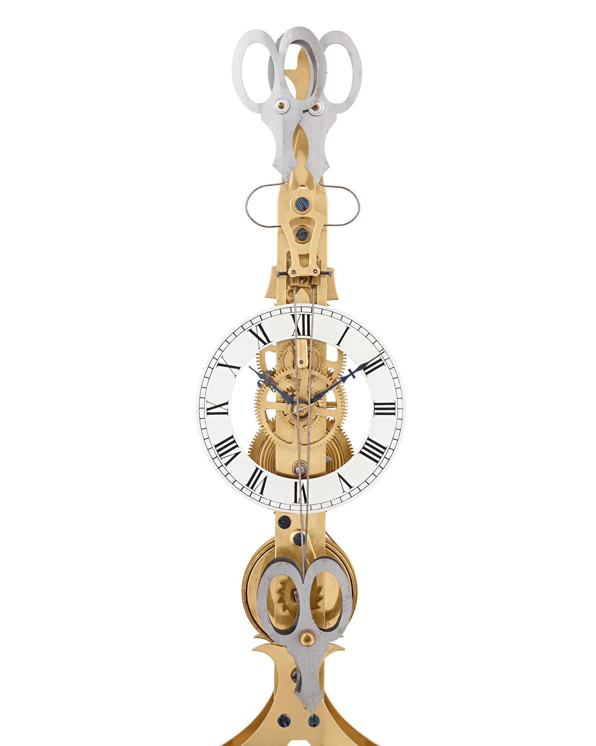 Scissors Skeleton Clock