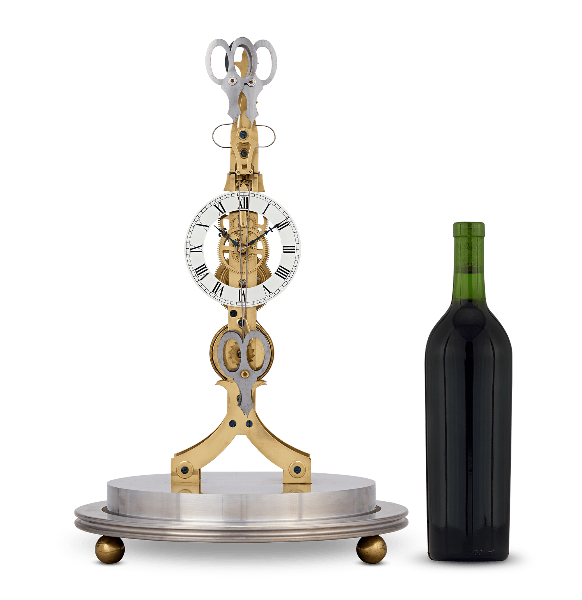 Scissors Skeleton Clock