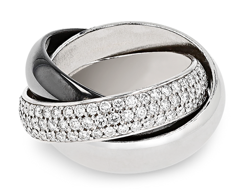 Cartier Pavé Diamond Trinity Ring, 1.55 Carats