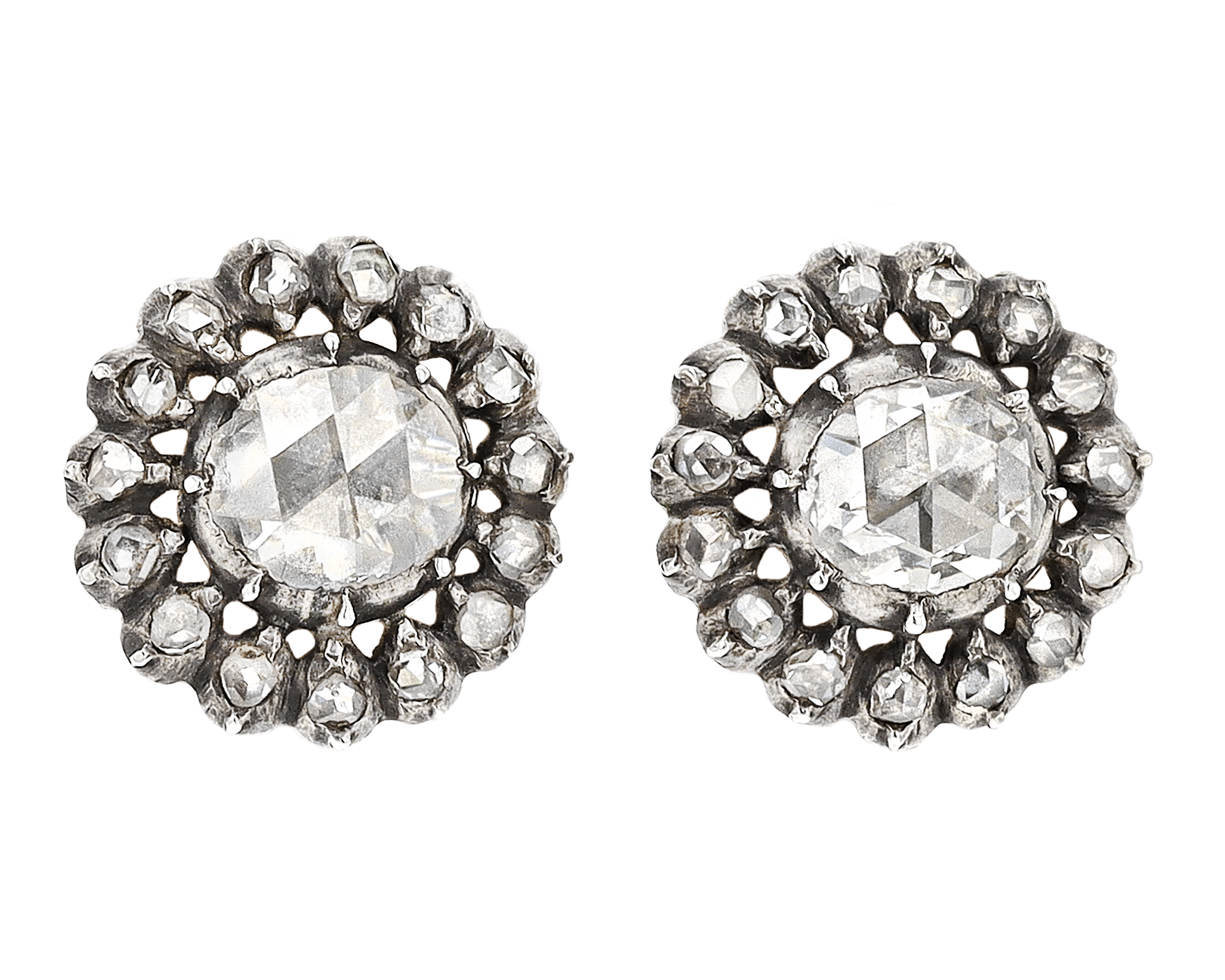 Edwardian Rose-Cut Diamond Earrings