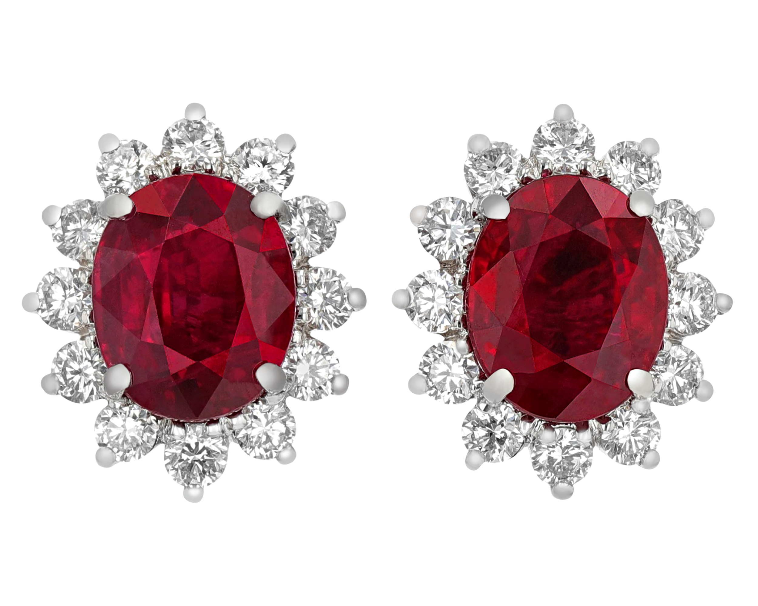 Burma Ruby Earrings, 5.13 Carats