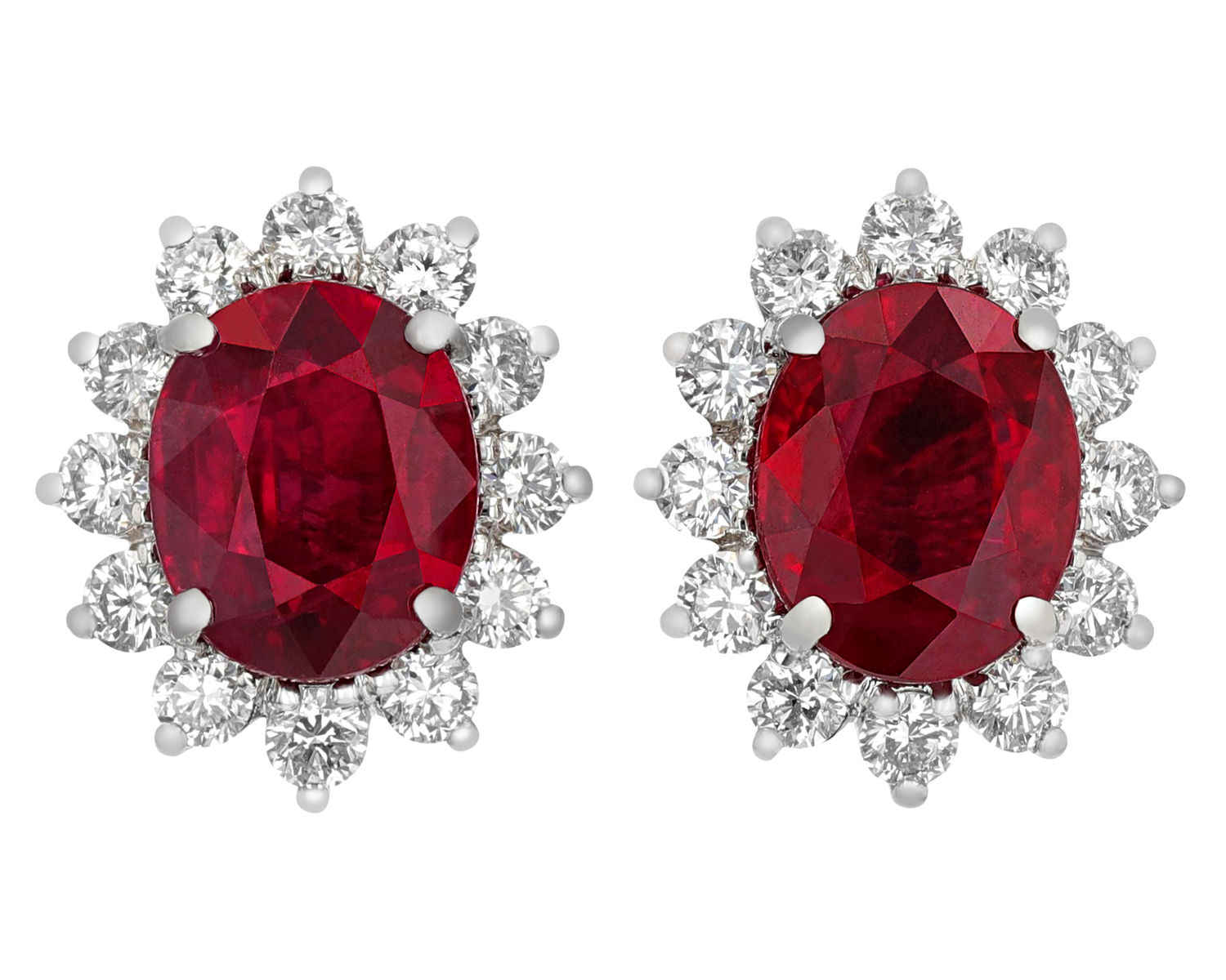 Burma Ruby Earrings, 5.13 Carats