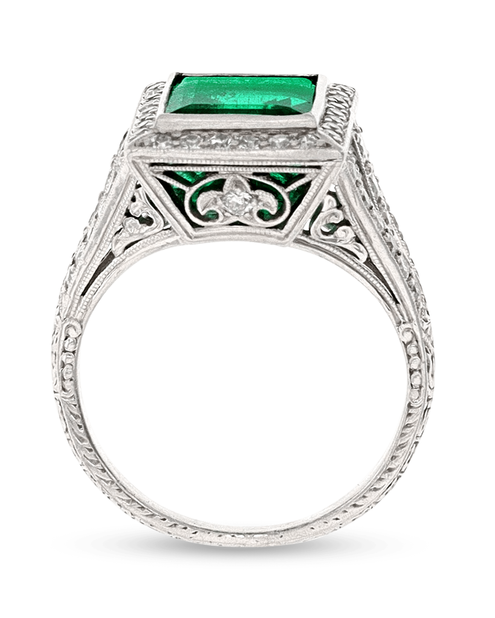 Colombian Emerald Art Deco Ring, 4.00 Carats