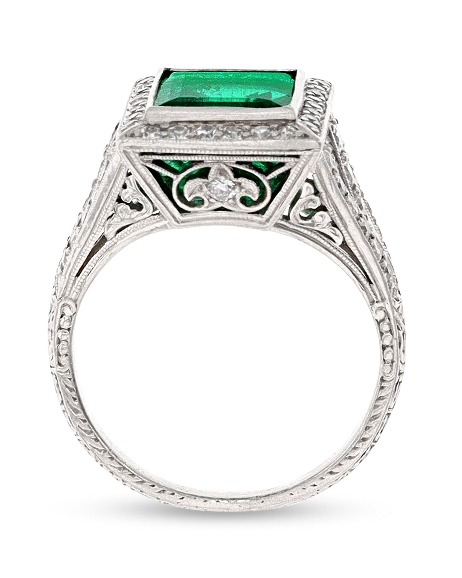 Colombian Emerald Art Deco Ring, 4.00 Carats