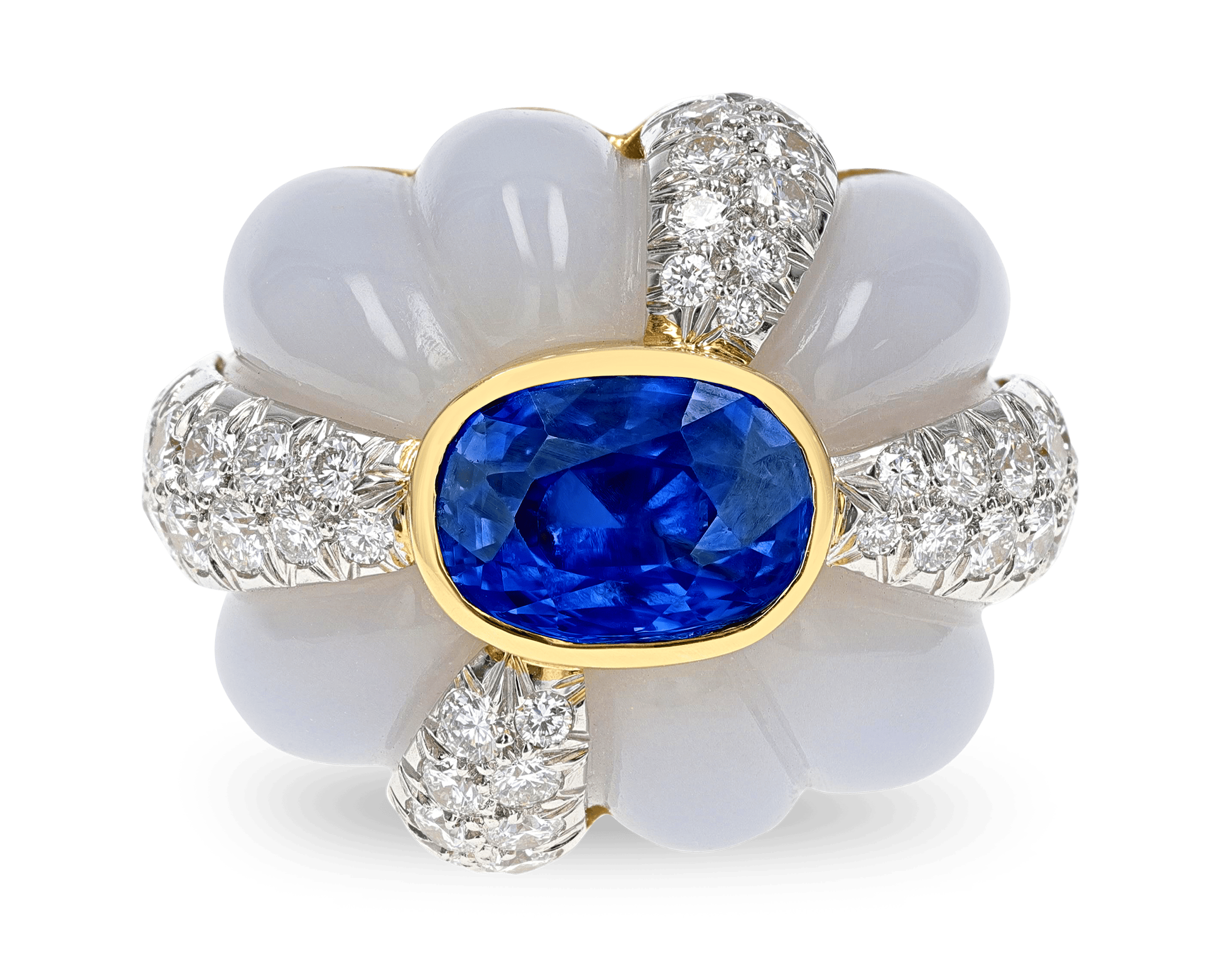 David Webb Sapphire and Diamond Ring