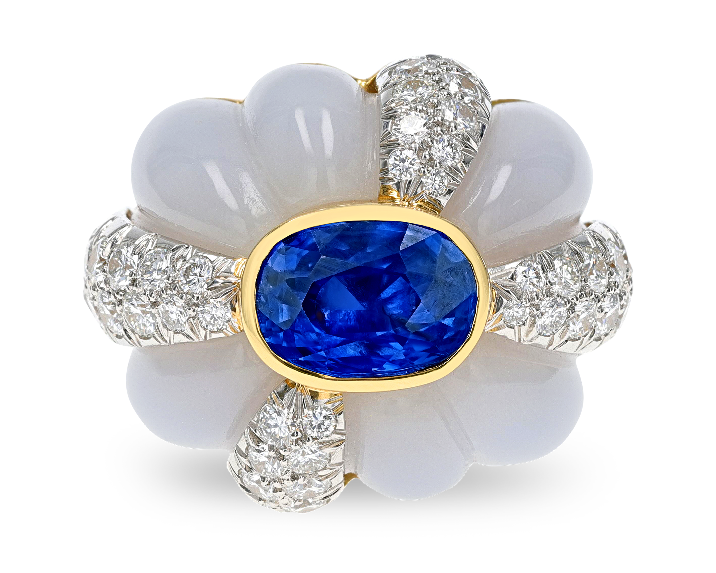 David Webb Sapphire and Diamond Ring