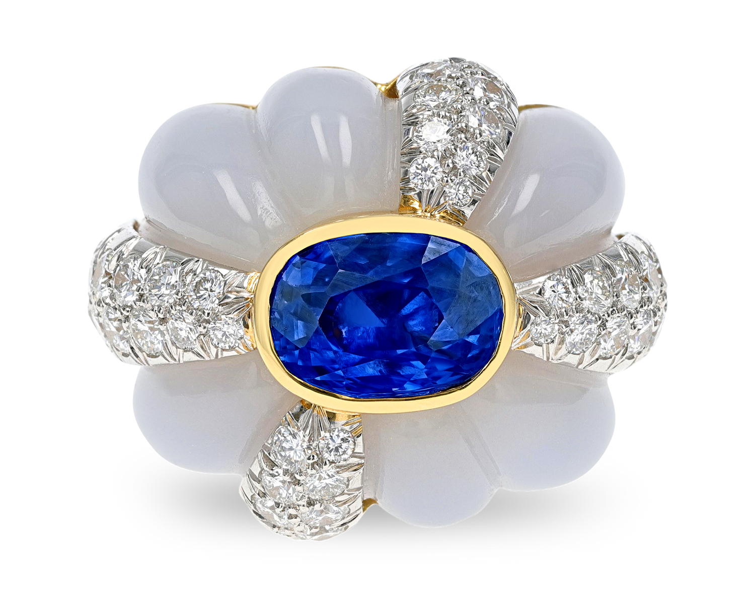 David Webb Sapphire and Diamond Ring