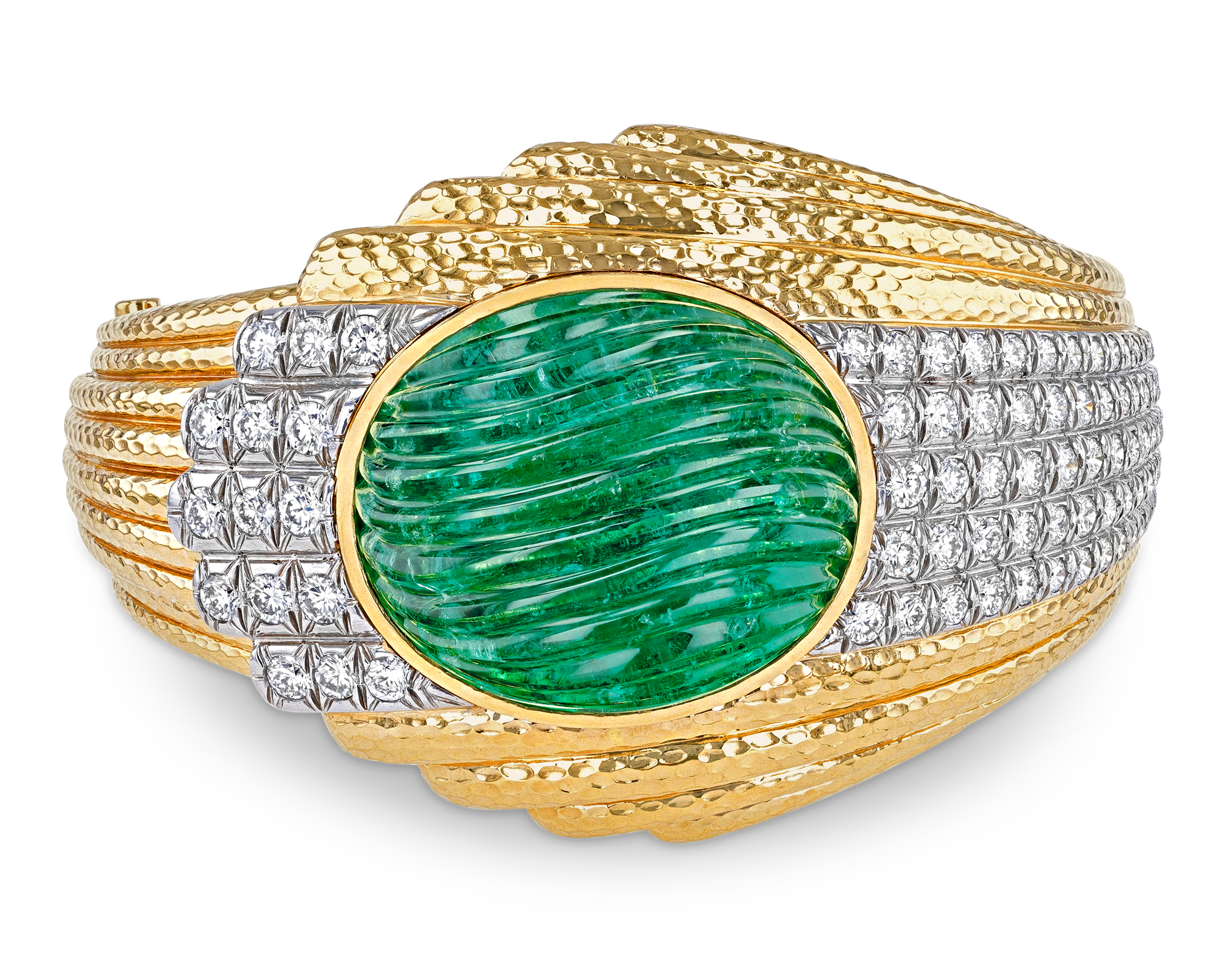 David Webb Emerald Bangle, 61.04 Carats