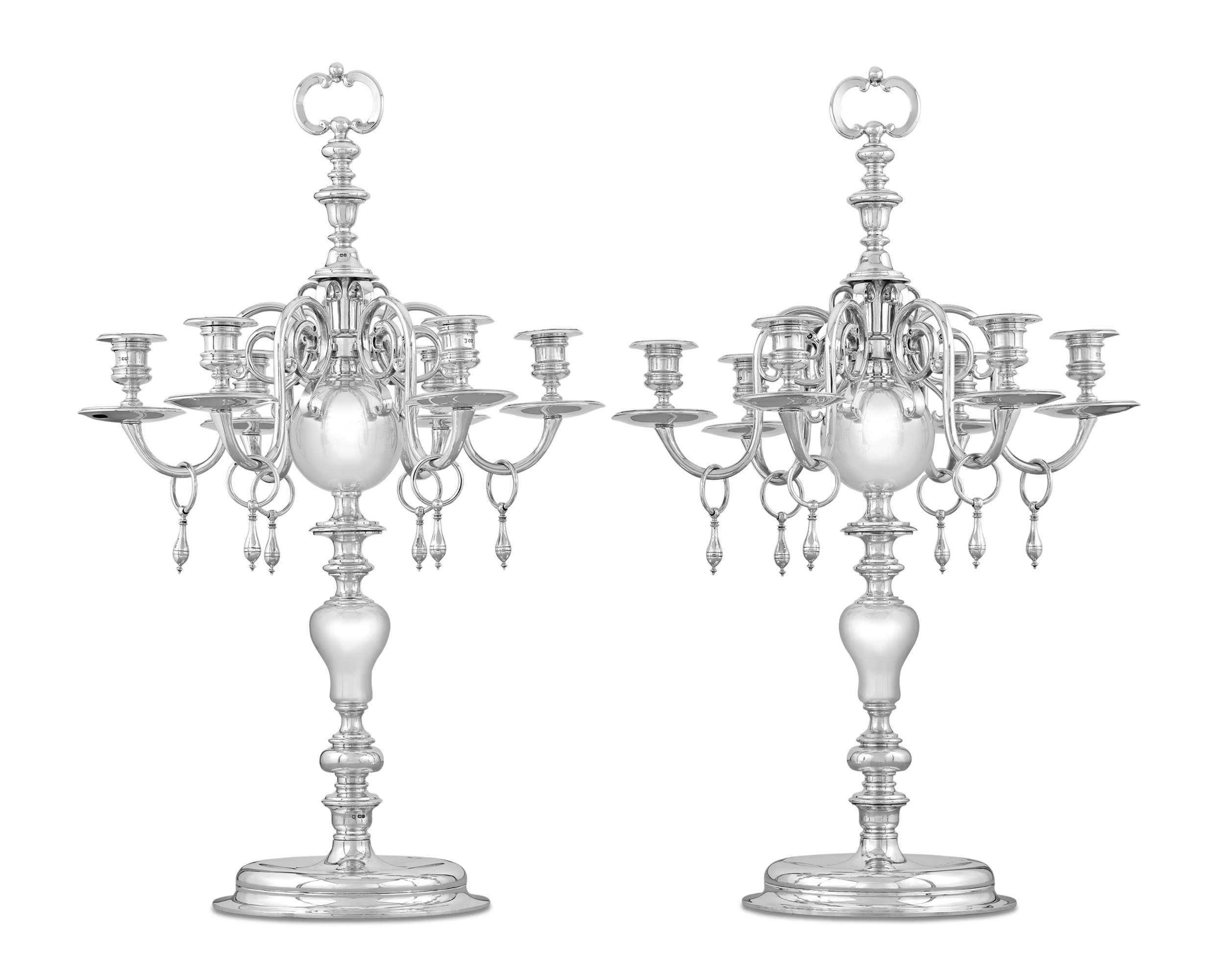 Pair of Silver Candelabra by Thomas Bradbury