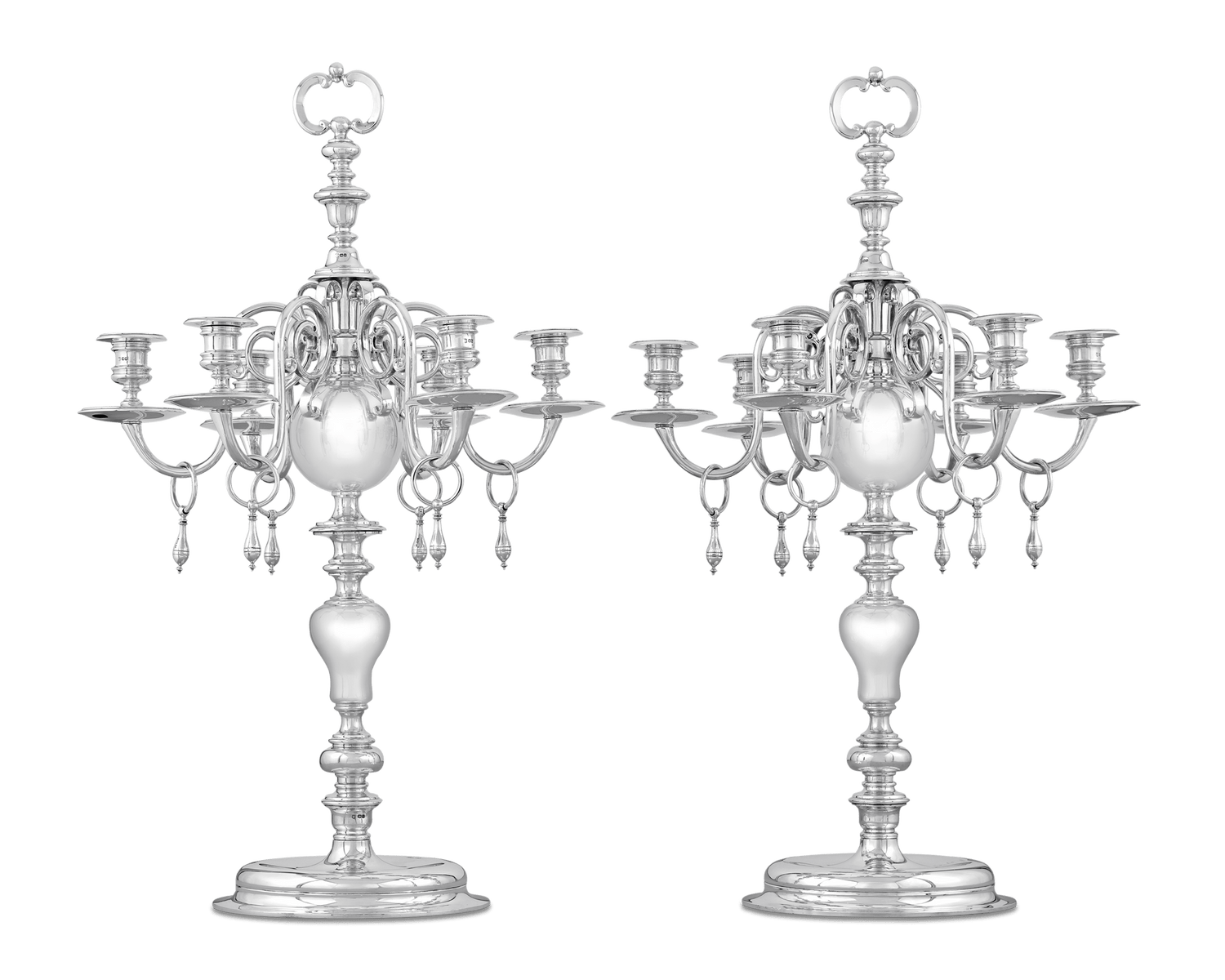 Pair of Silver Candelabra by Thomas Bradbury