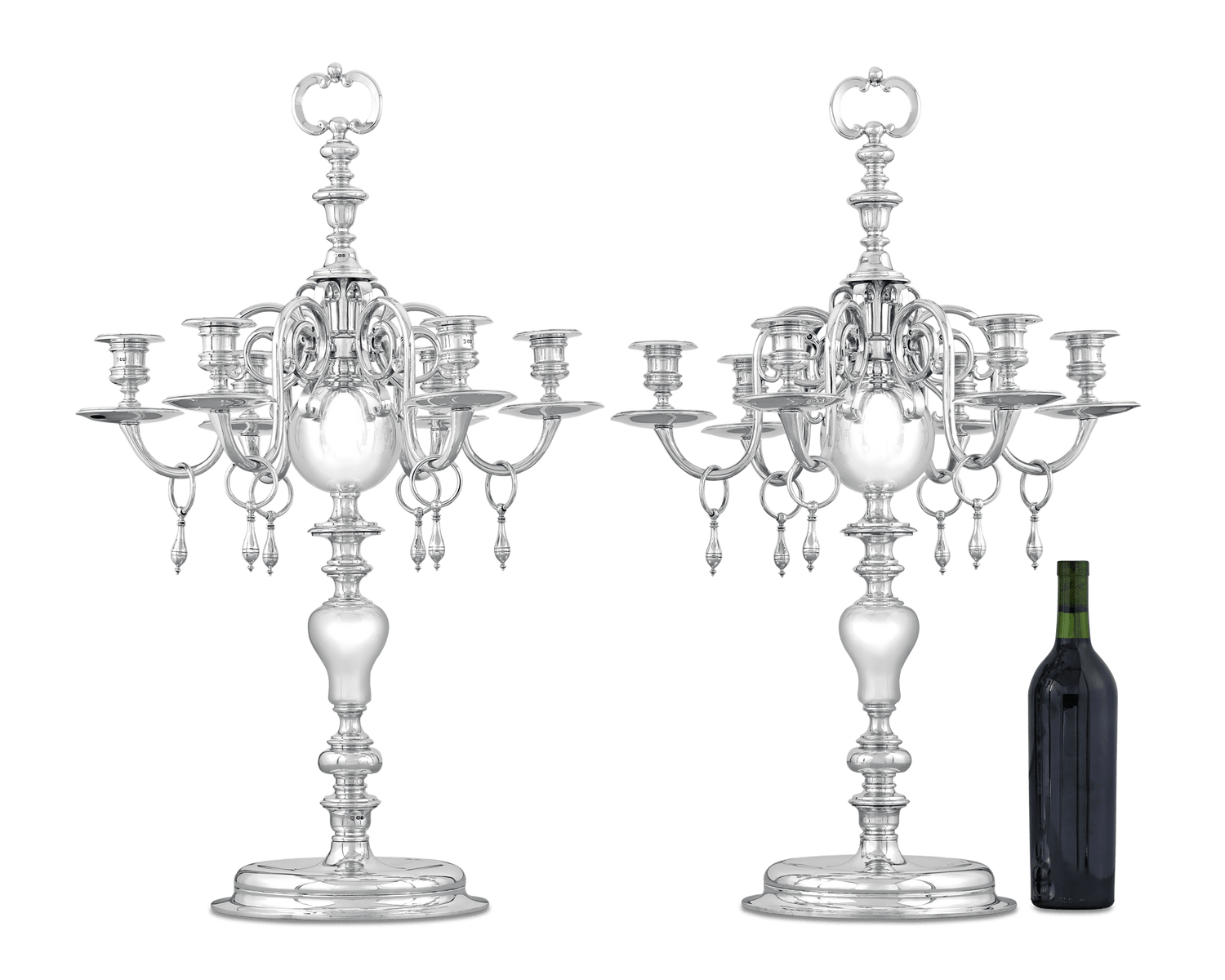 Pair of Silver Candelabra by Thomas Bradbury