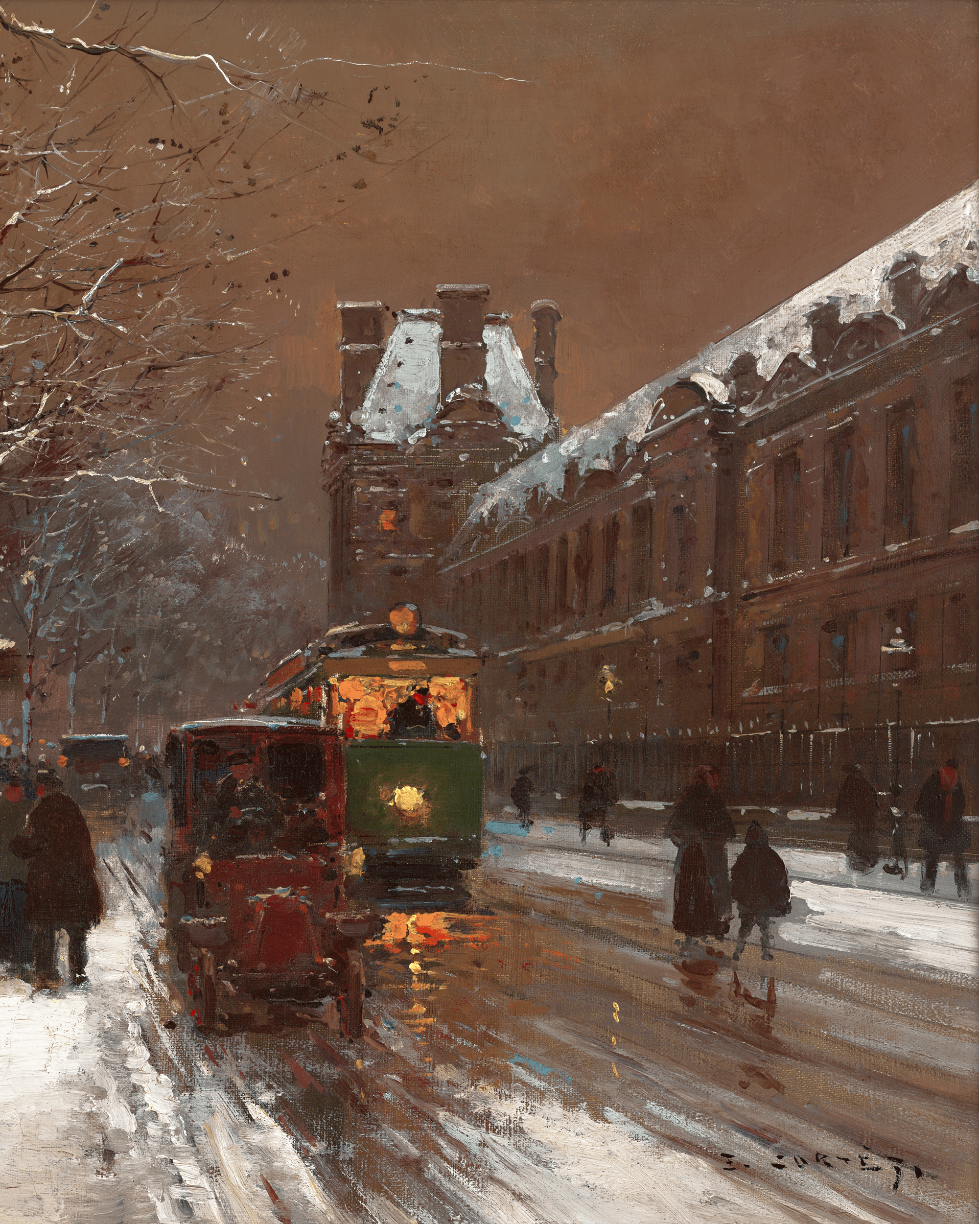 Paris sous la neige by Edouard Léon Cortès