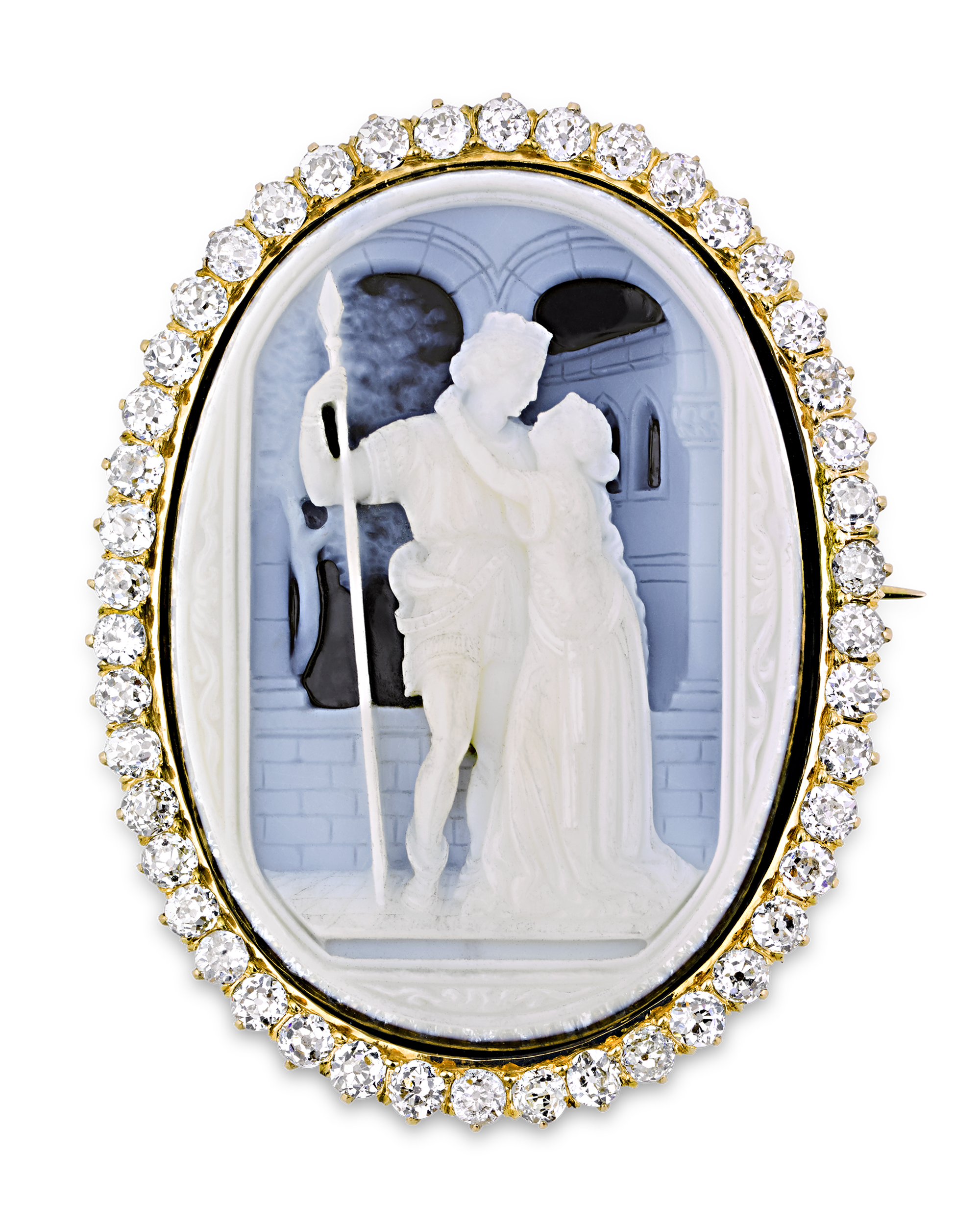 Diamond Cameo Pendant, 4.50 Carats