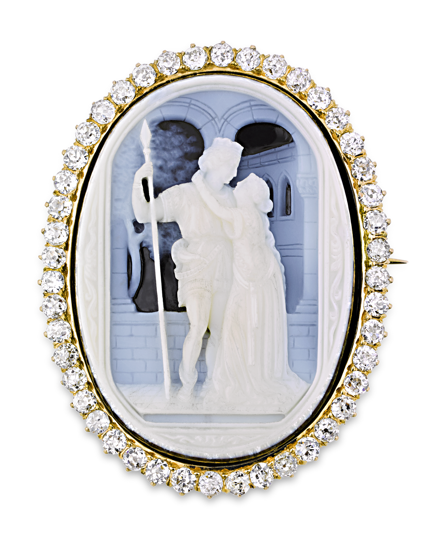 Diamond Cameo Pendant, 4.50 Carats