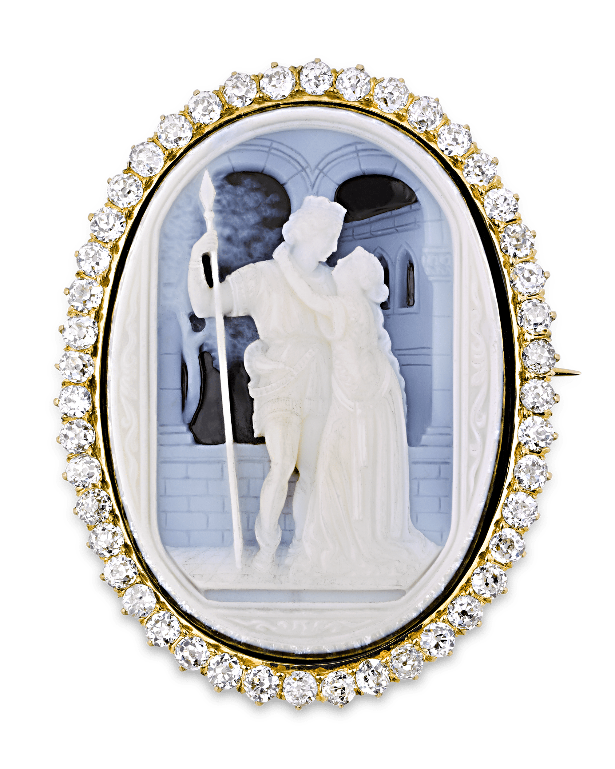 Diamond Cameo Pendant, 4.50 Carats