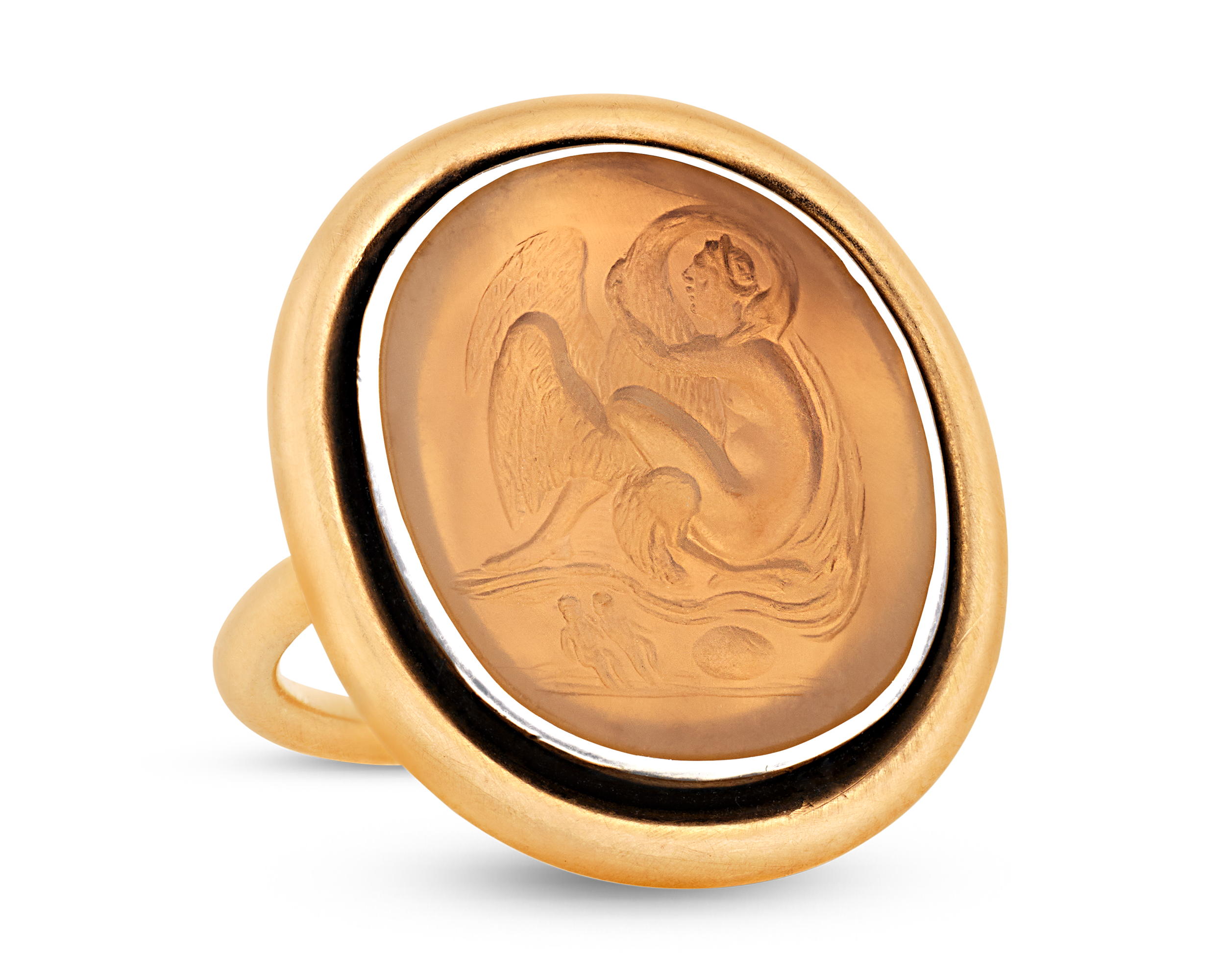 Leda and the Swan Intaglio Ring, 18th Century