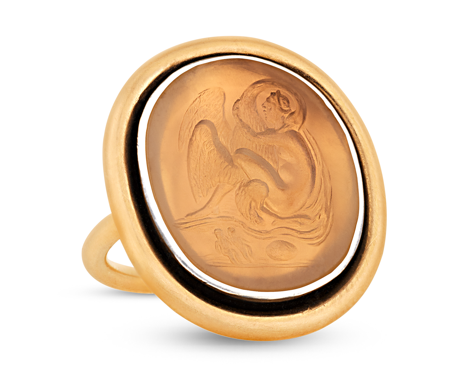 Leda and the Swan Intaglio Ring, 18th Century