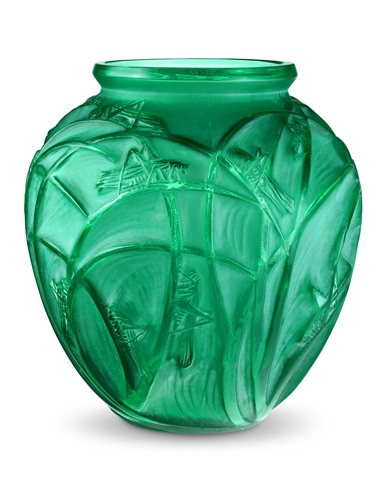 Green Sauterelles Vase by René Lalique