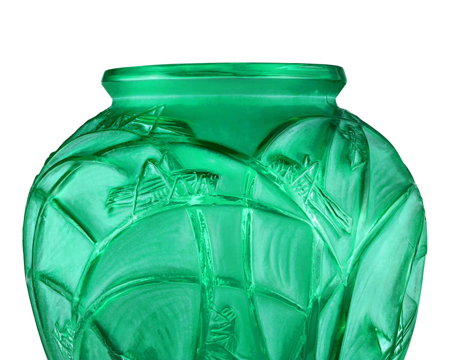 Green Sauterelles Vase by René Lalique