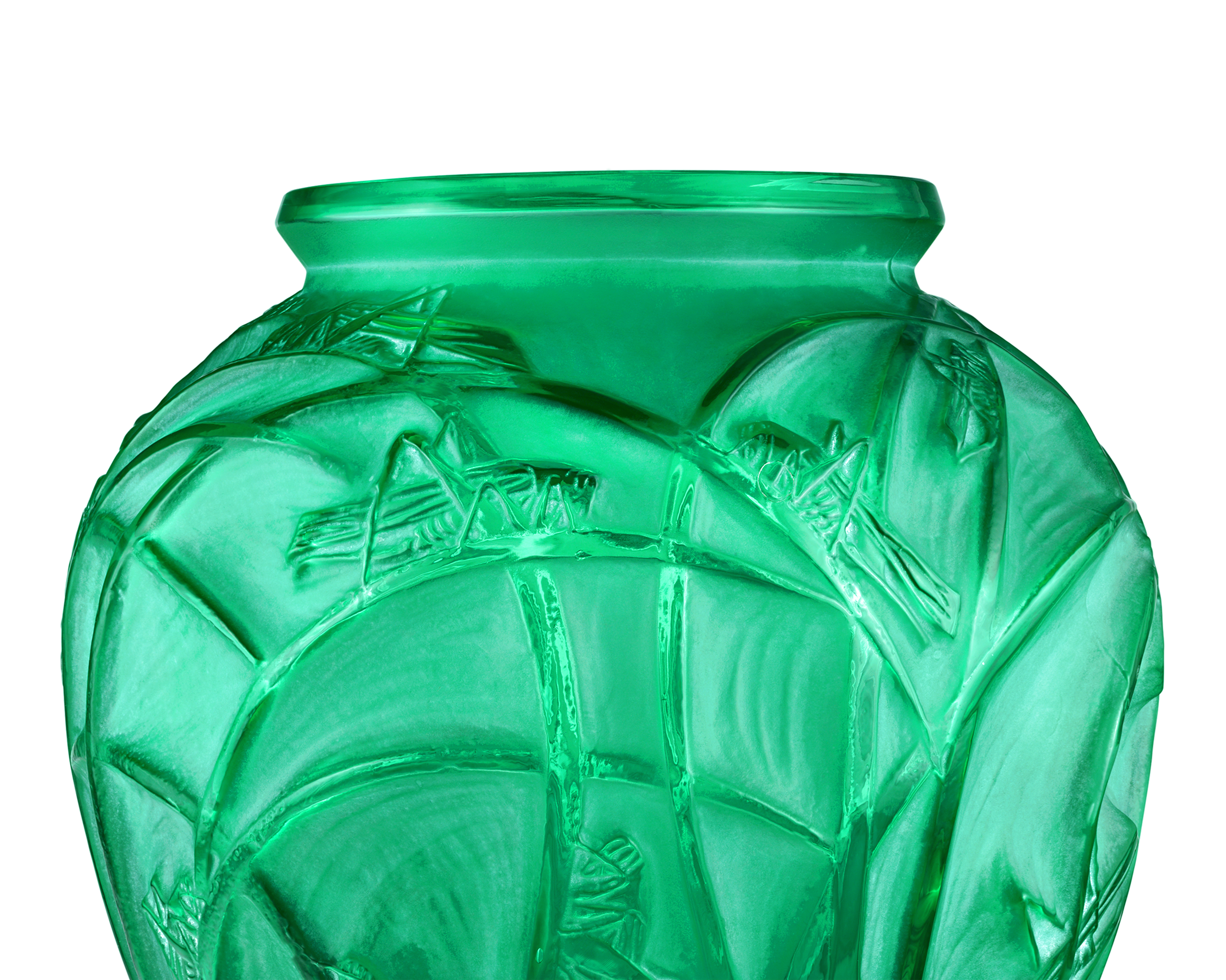 Green Sauterelles Vase by René Lalique