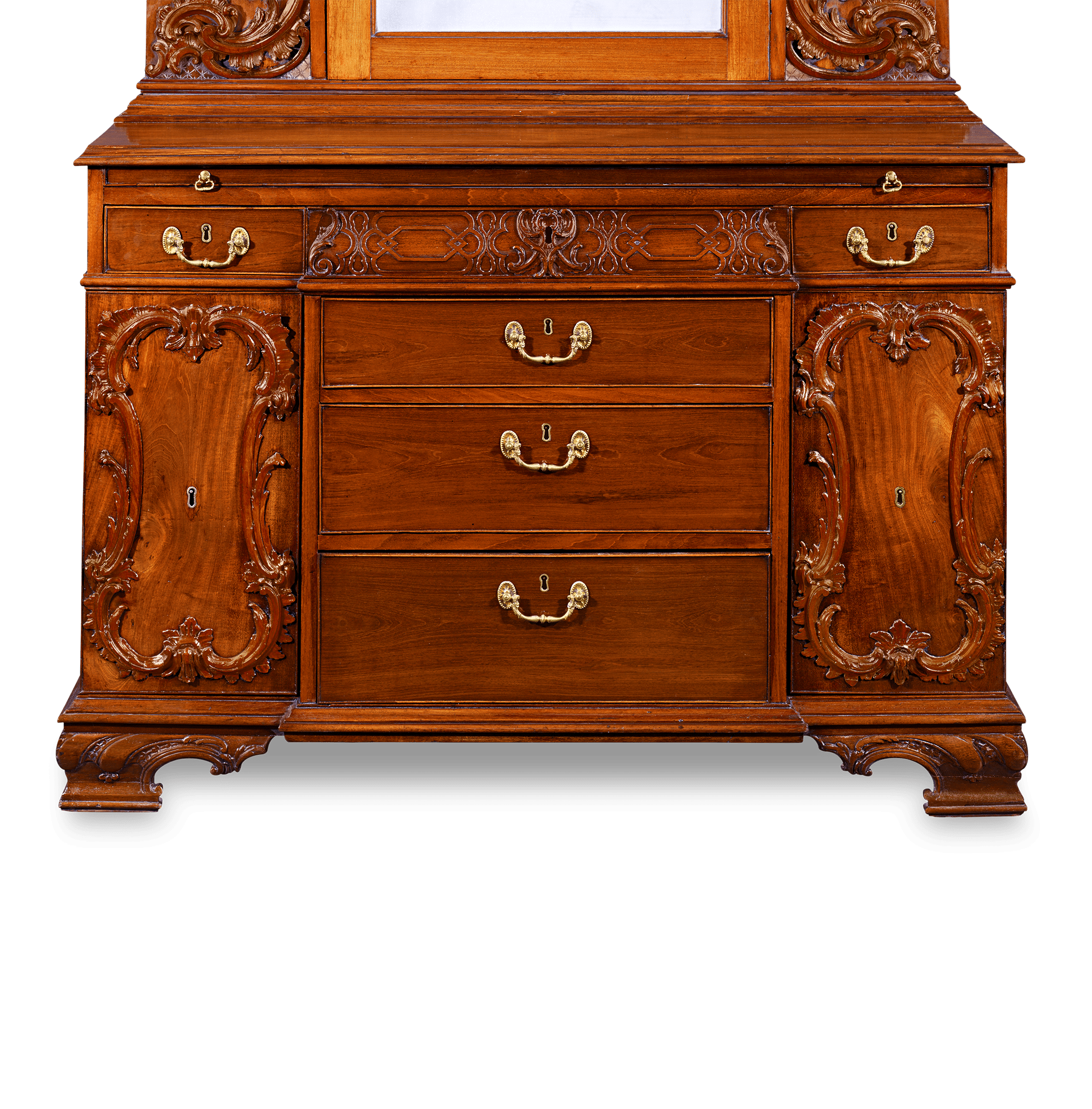 Mahogany Bureau Cabinet after Thomas Chippendale