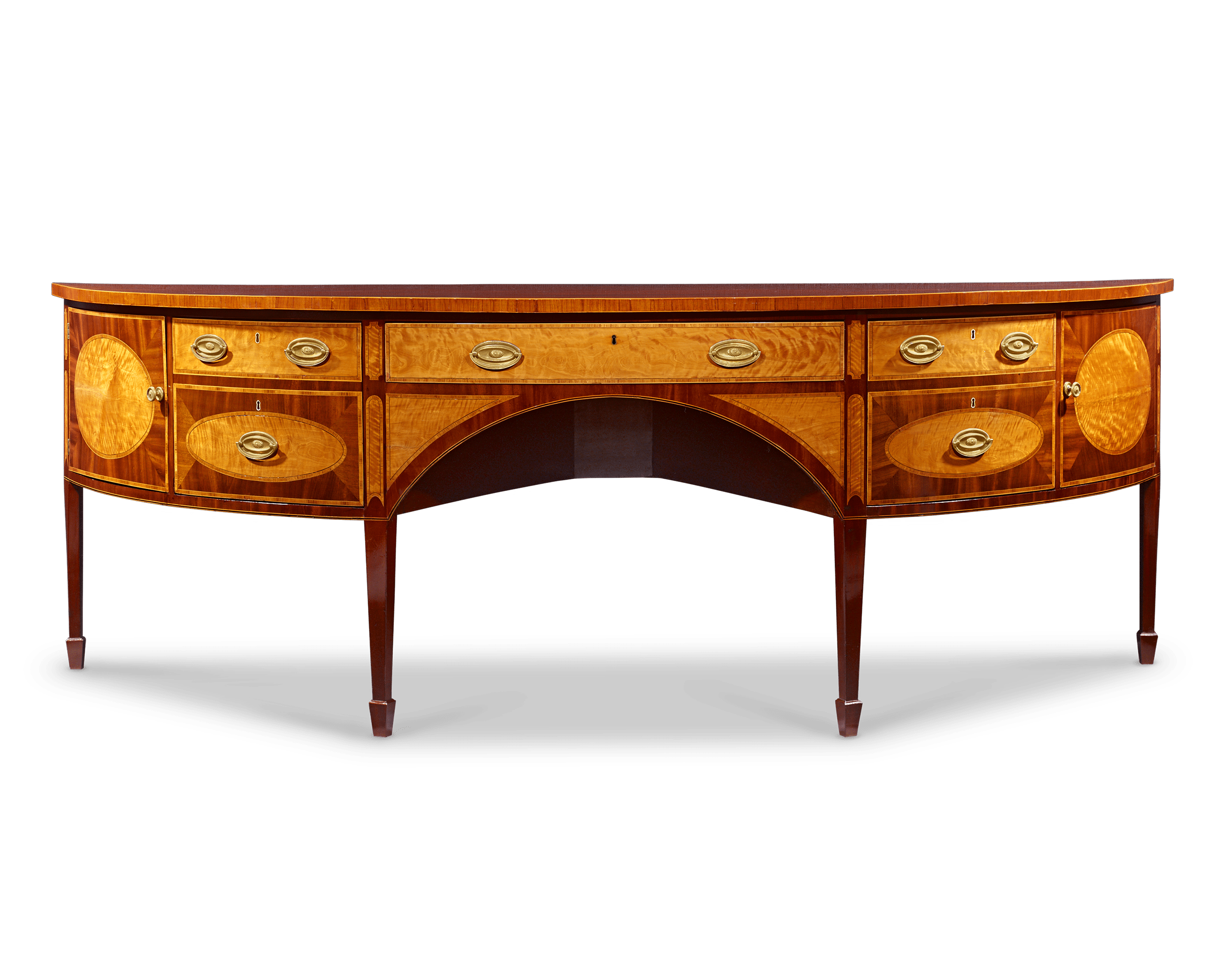 George III Mahogany and Satinwood Sideboard