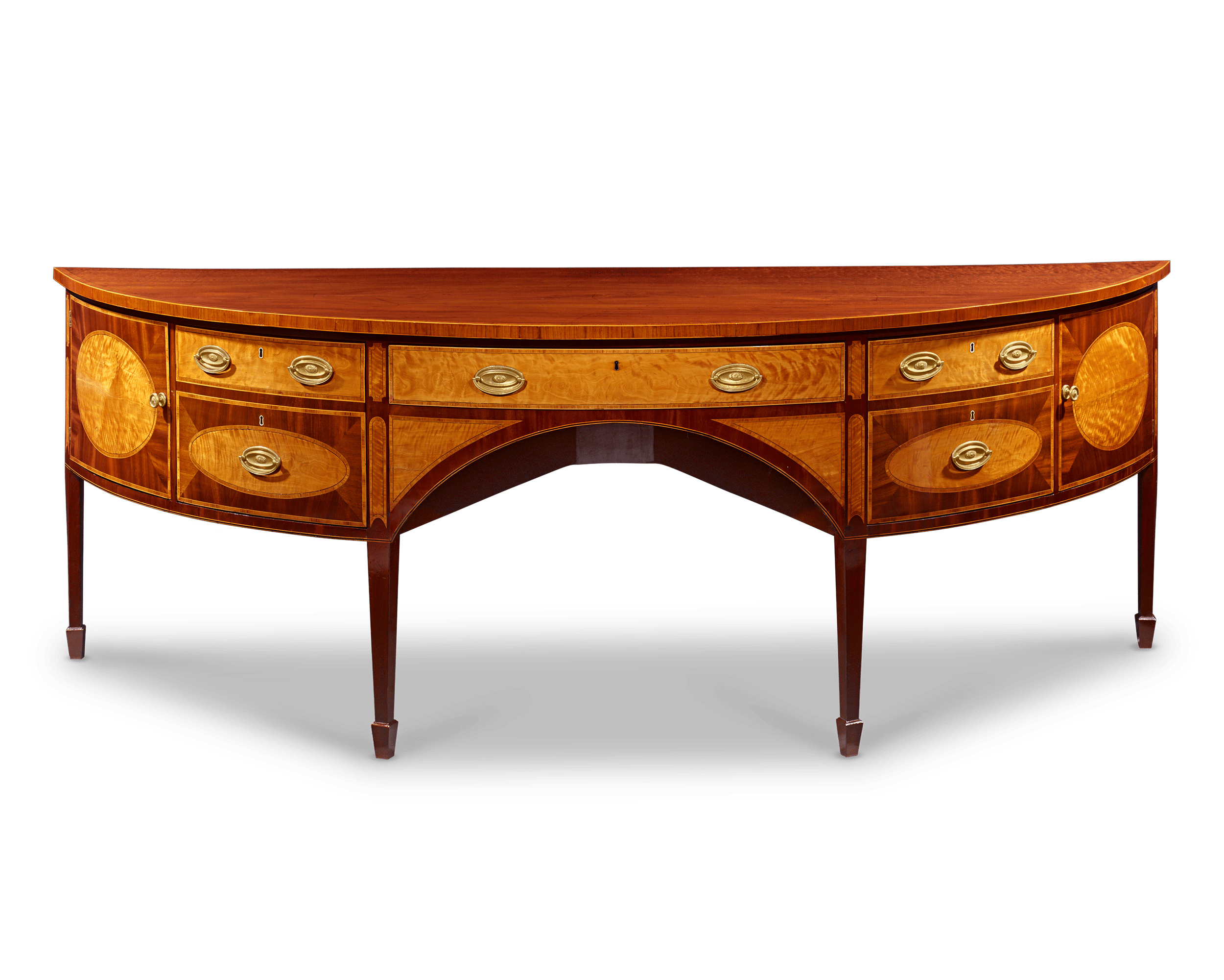 George III Mahogany and Satinwood Sideboard