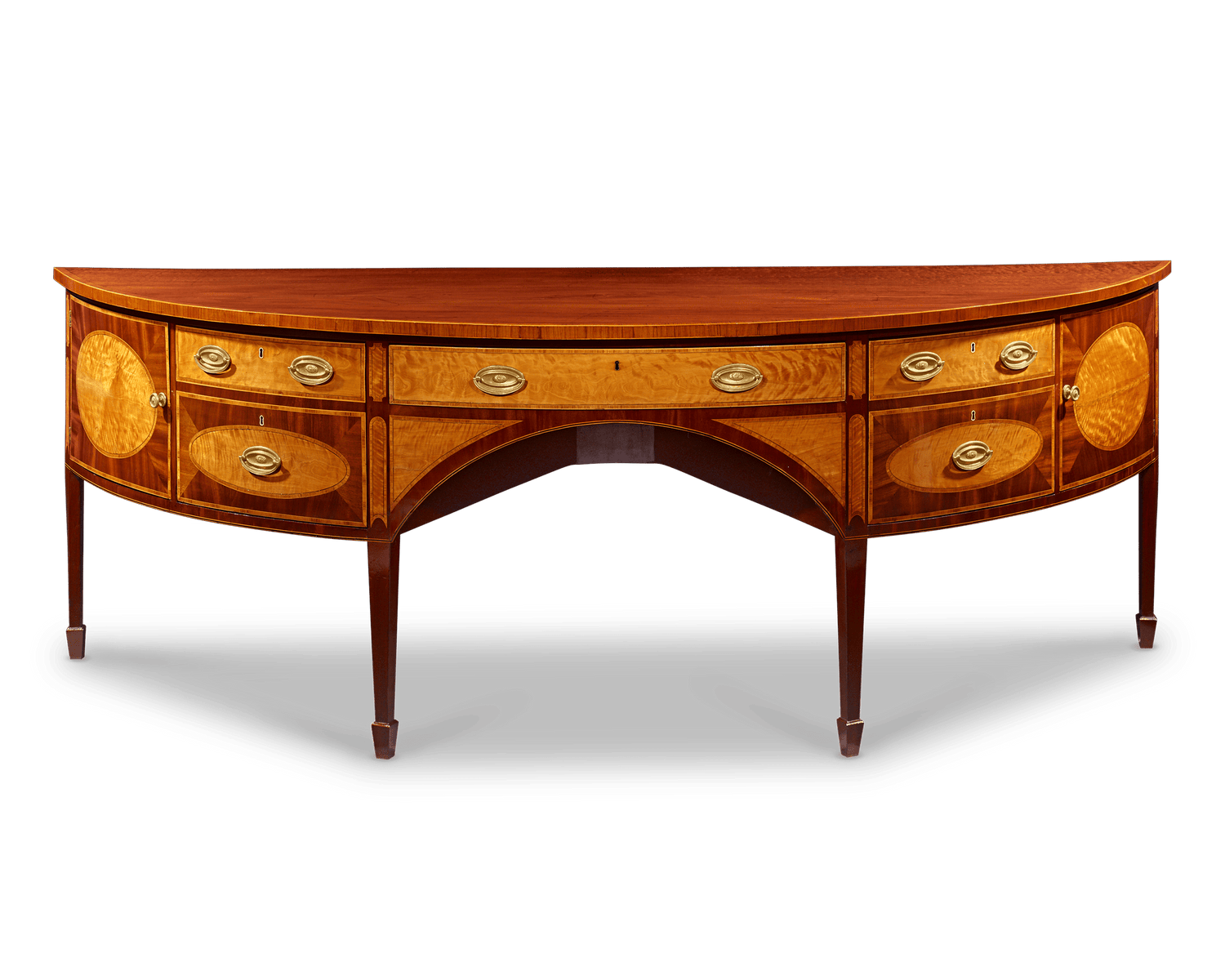 George III Mahogany and Satinwood Sideboard