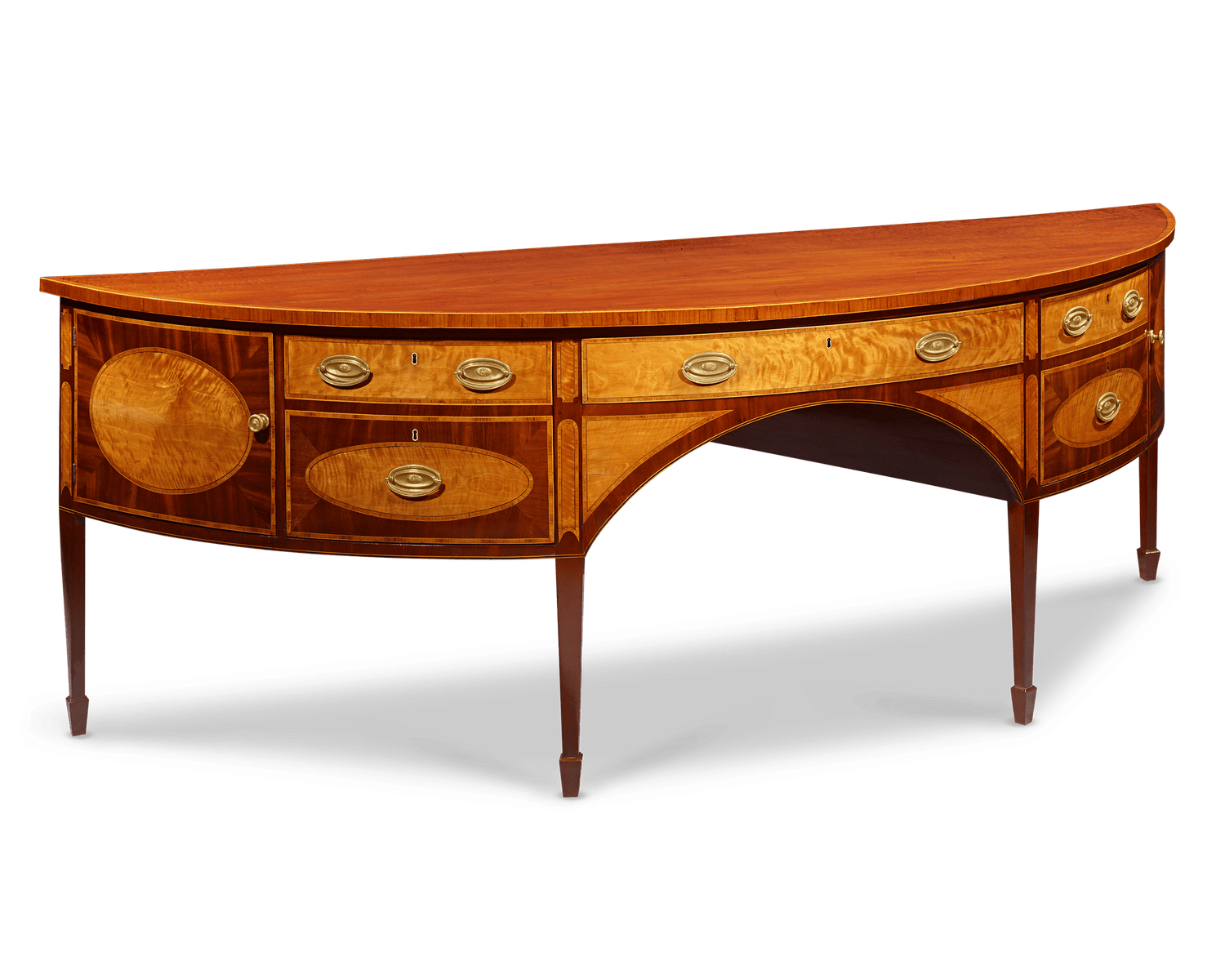 George III Mahogany and Satinwood Sideboard