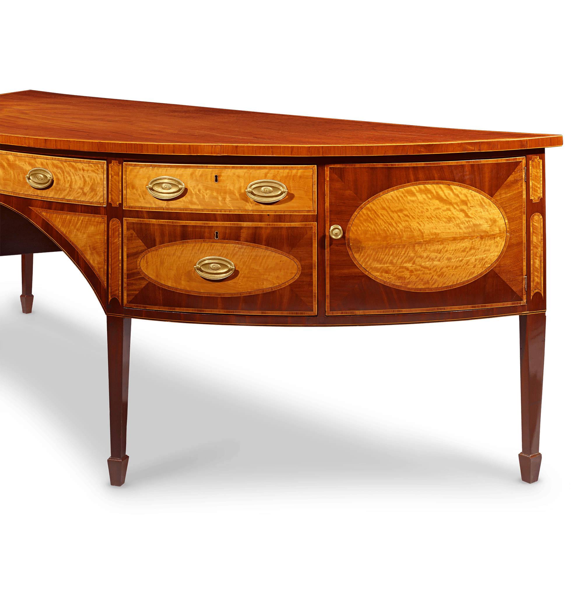 George III Mahogany and Satinwood Sideboard