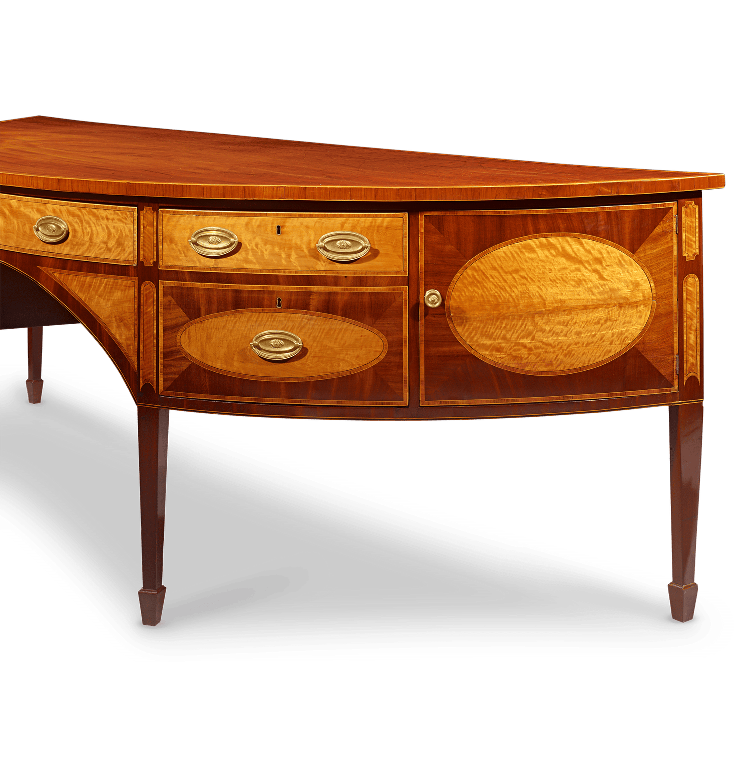 George III Mahogany and Satinwood Sideboard