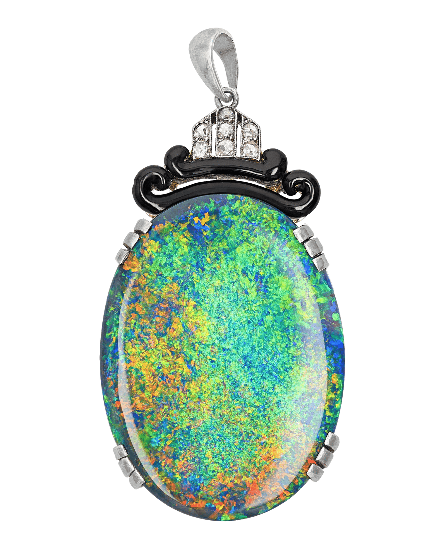 Classic Australian Black Opal Pendant, 26.04 Carats