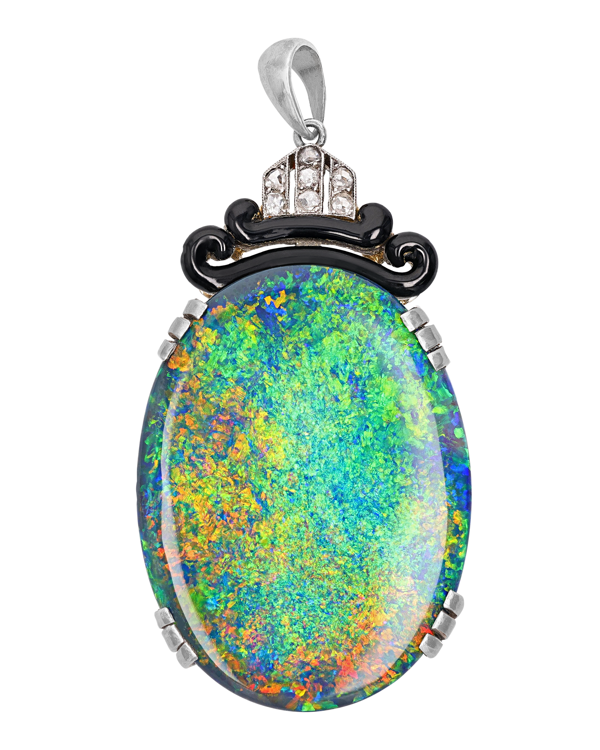 Classic Australian Black Opal Pendant, 26.04 Carats