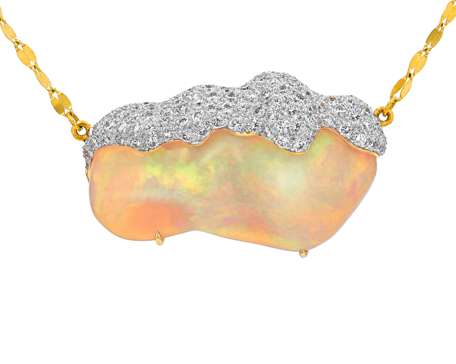 Opal and Diamond Necklace