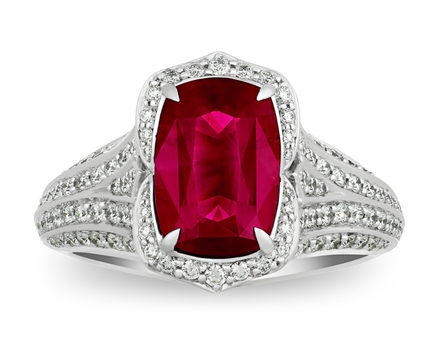 Untreated Kashmir Ruby Ring, 3.82 Carats