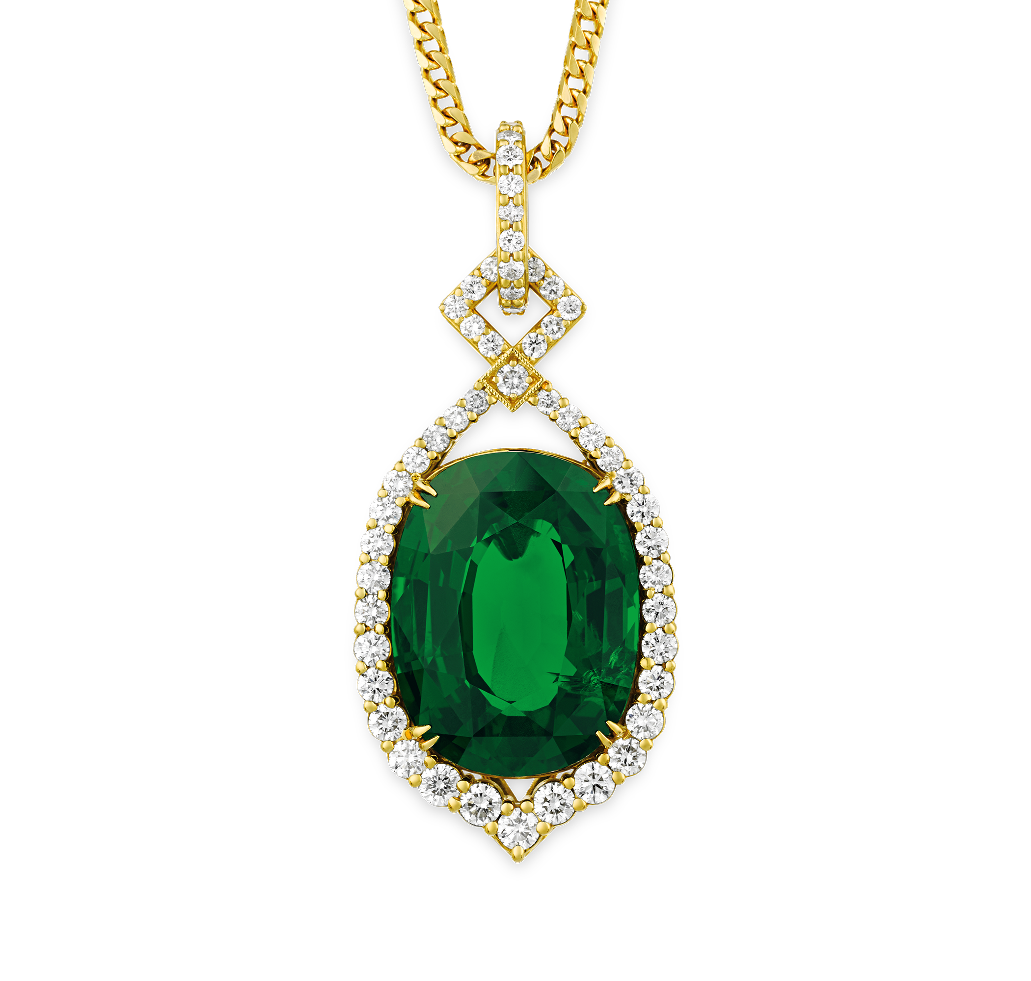 Tsavorite Garnet Pendant, 39.20 Carats