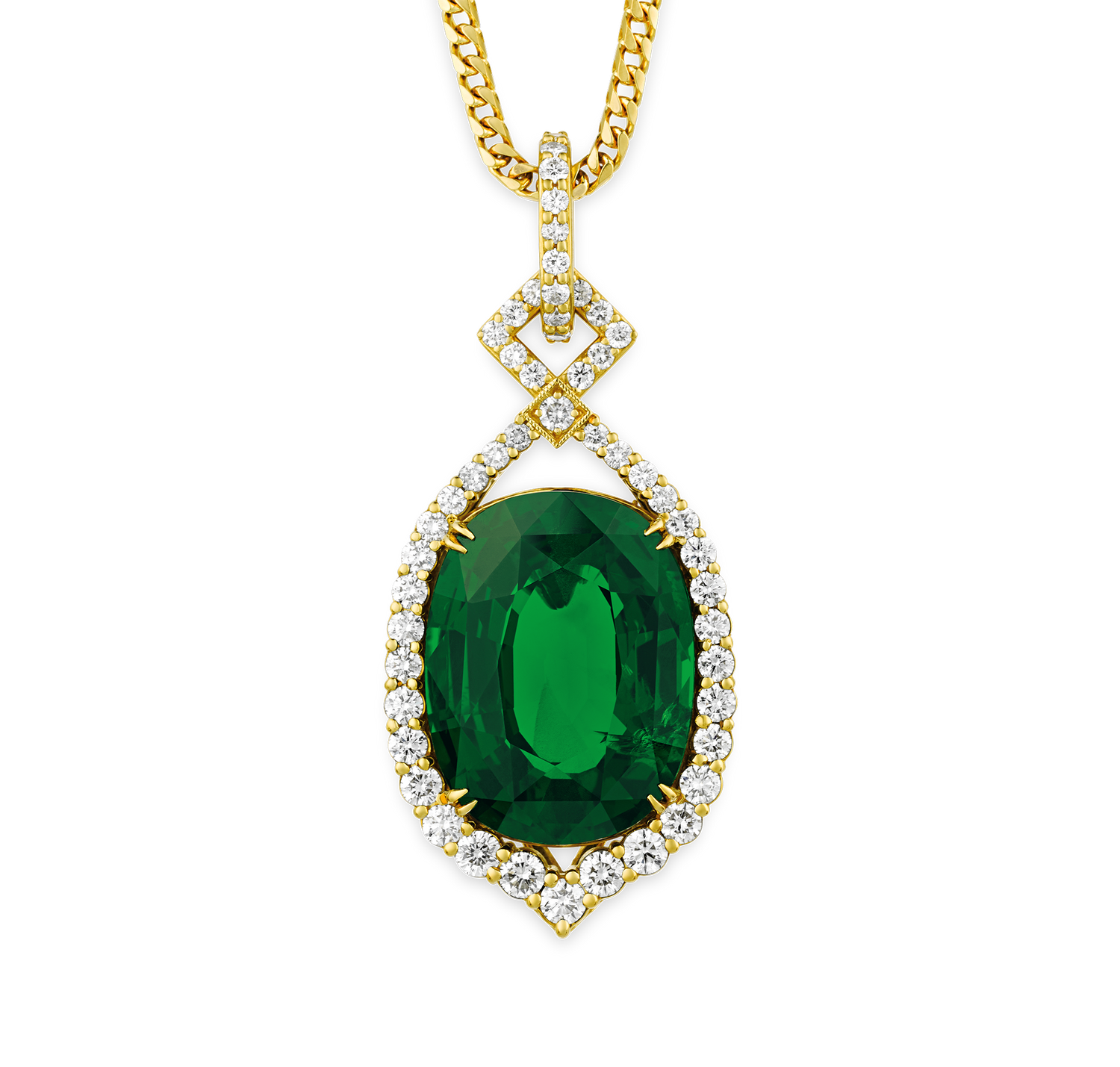 Tsavorite Garnet Pendant, 39.20 Carats