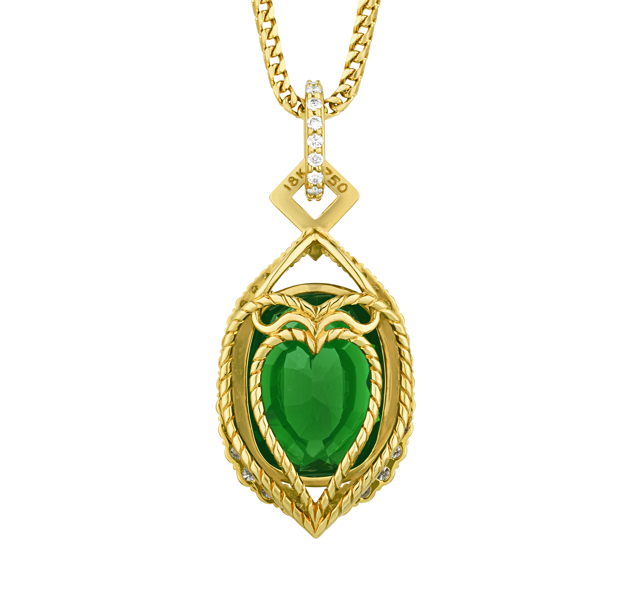 Tsavorite Garnet Pendant, 39.20 Carats