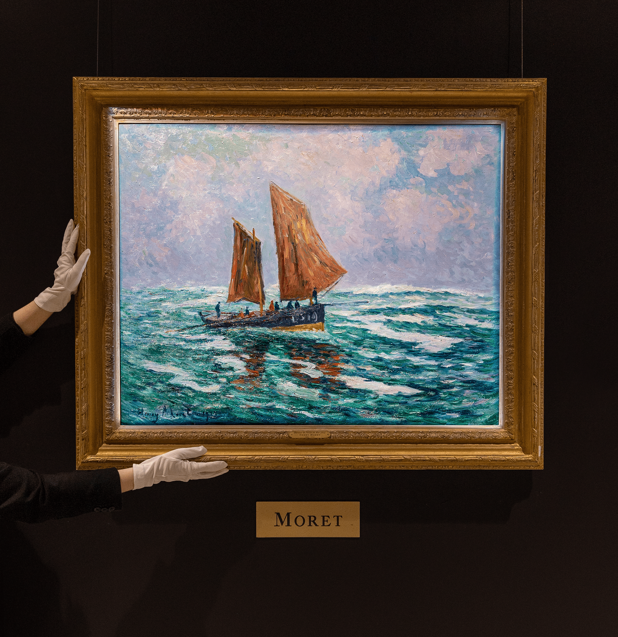 Barque de pêche en mer by Henry Moret