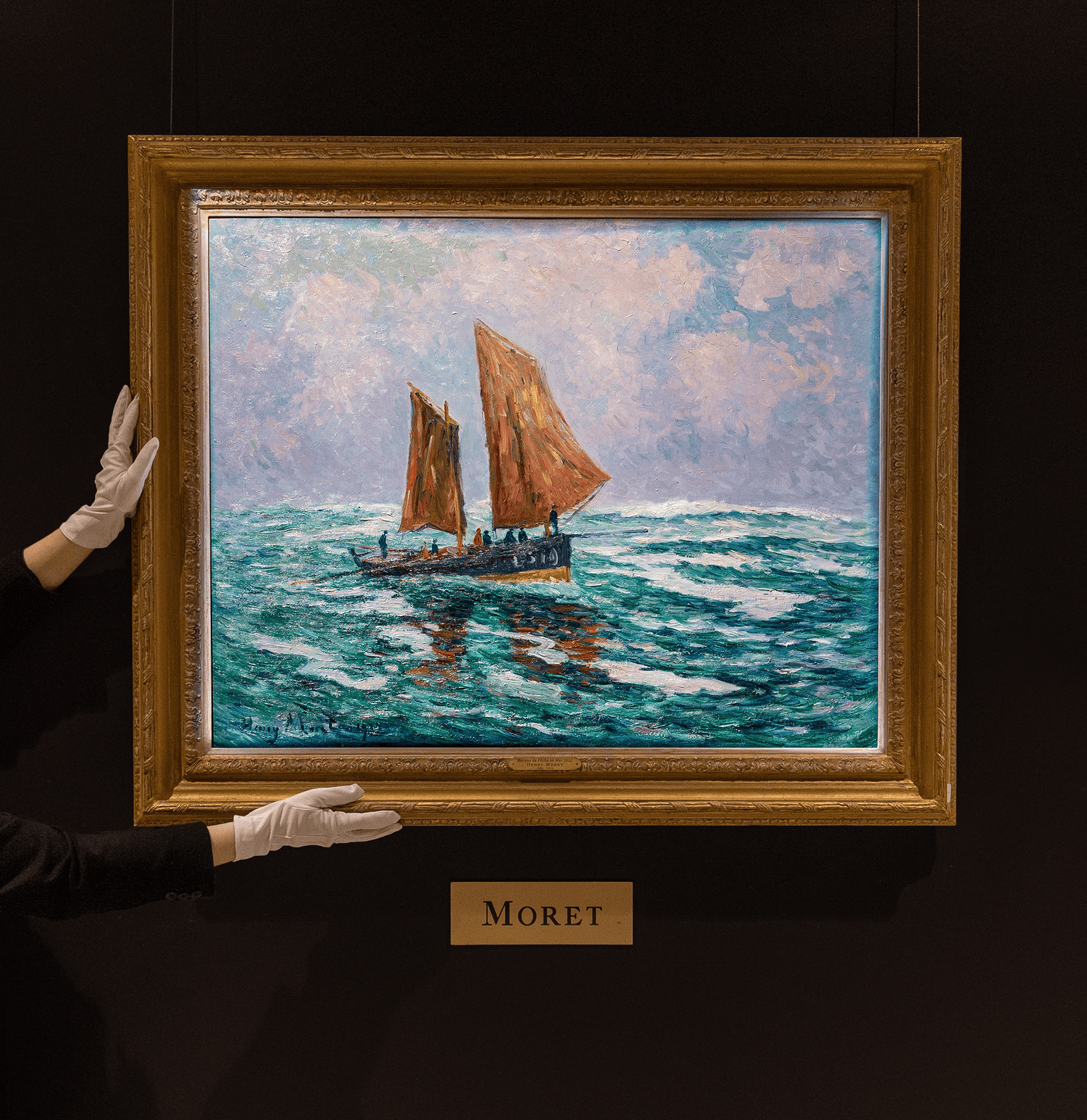 Barque de pêche en mer by Henry Moret