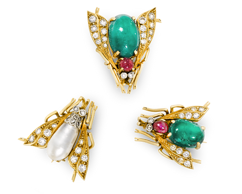 Van Cleef & Arpels Emerald Bee Pins