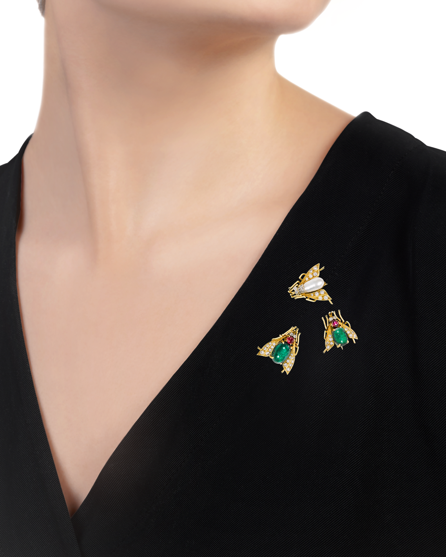 Van Cleef & Arpels Emerald Bee Pins