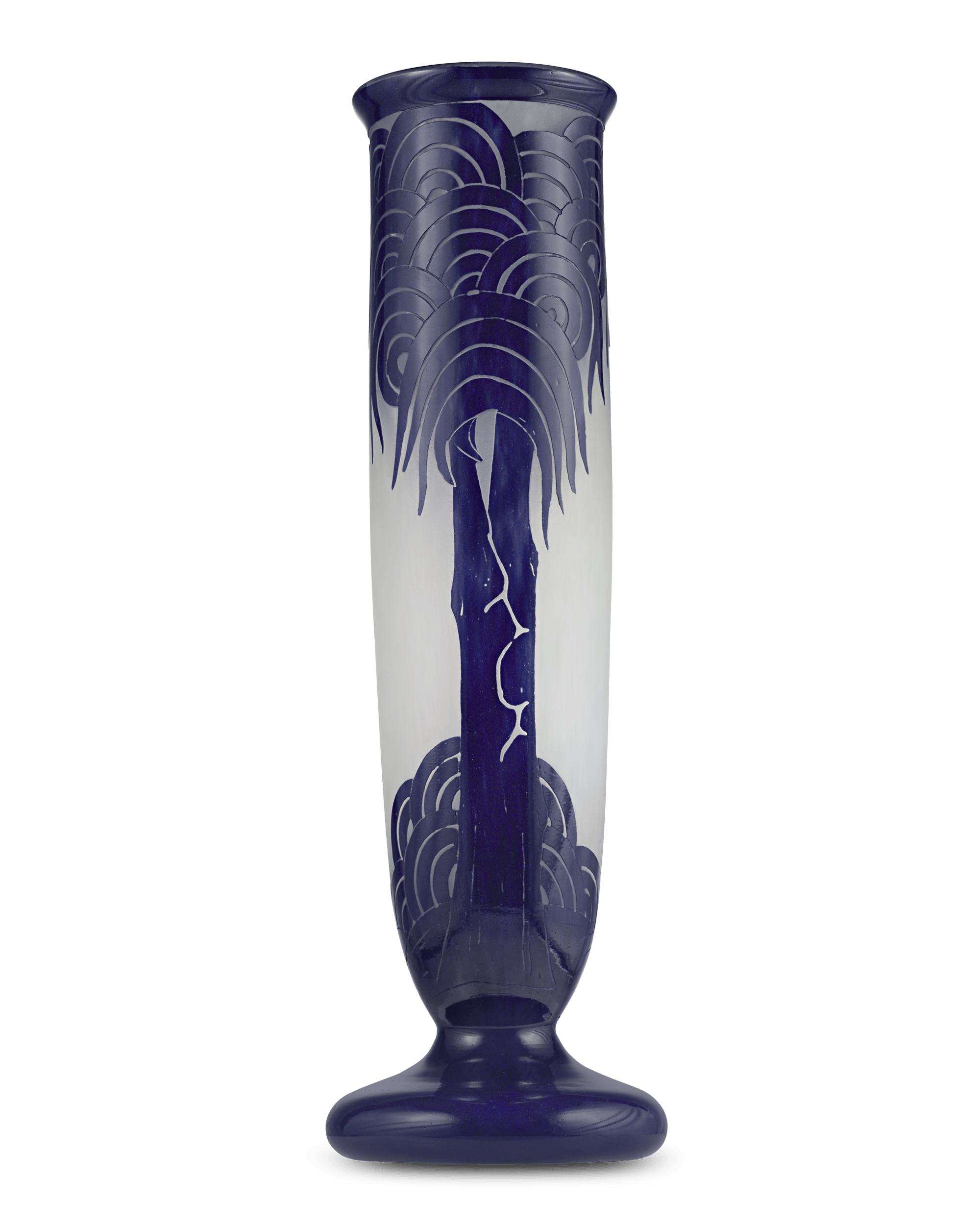 Le Verre Francais Palmiers Bleus Vase