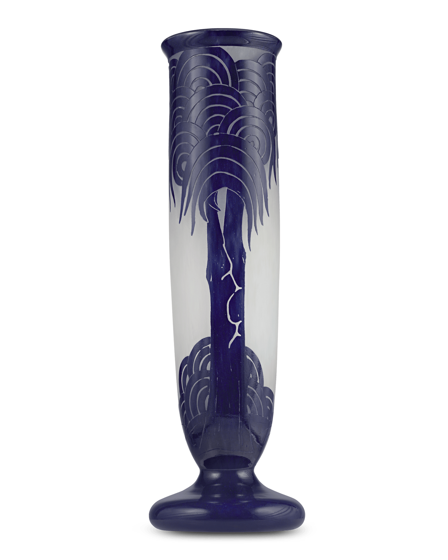 Le Verre Francais Palmiers Bleus Vase