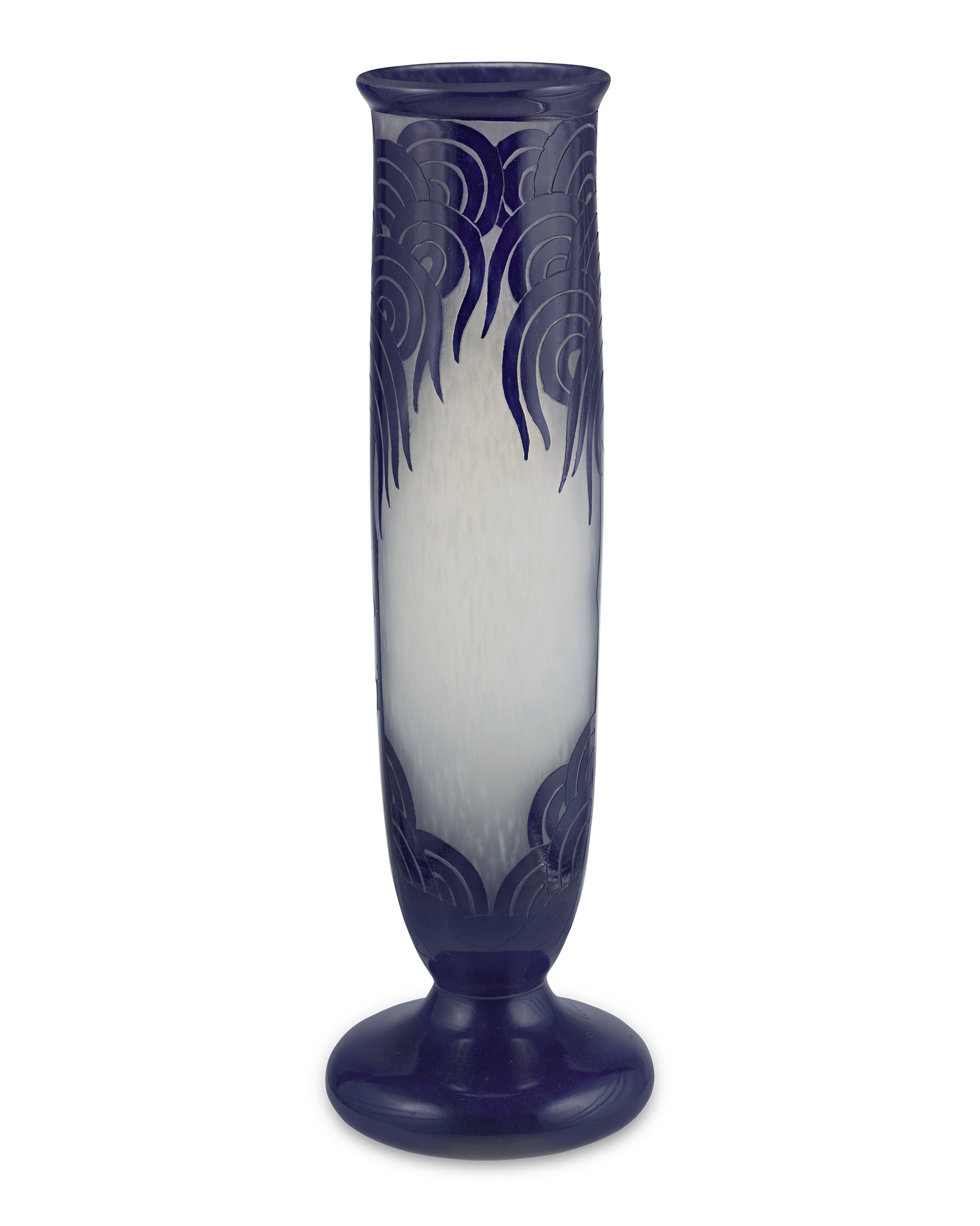 Le Verre Francais Palmiers Bleus Vase