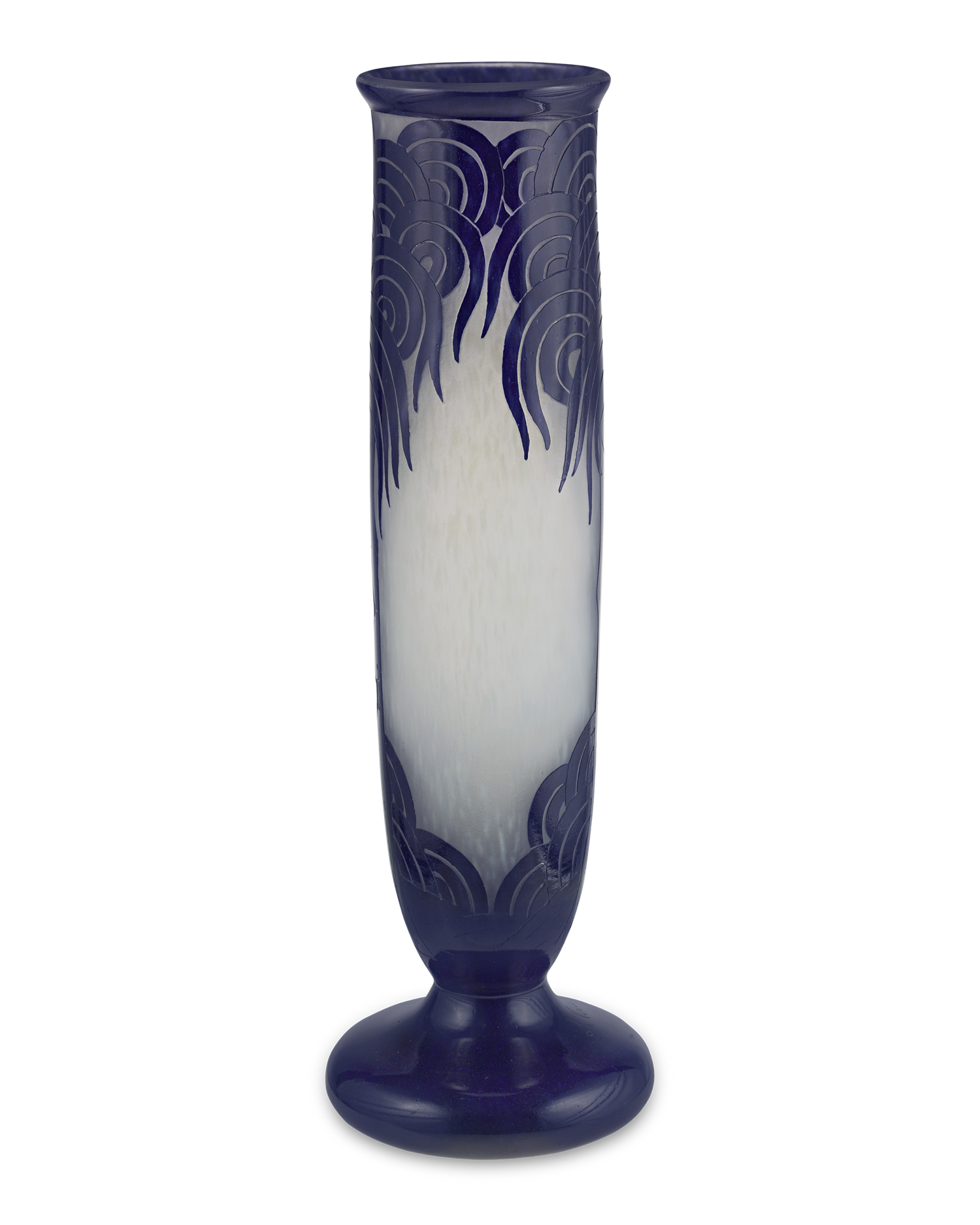 Le Verre Francais Palmiers Bleus Vase