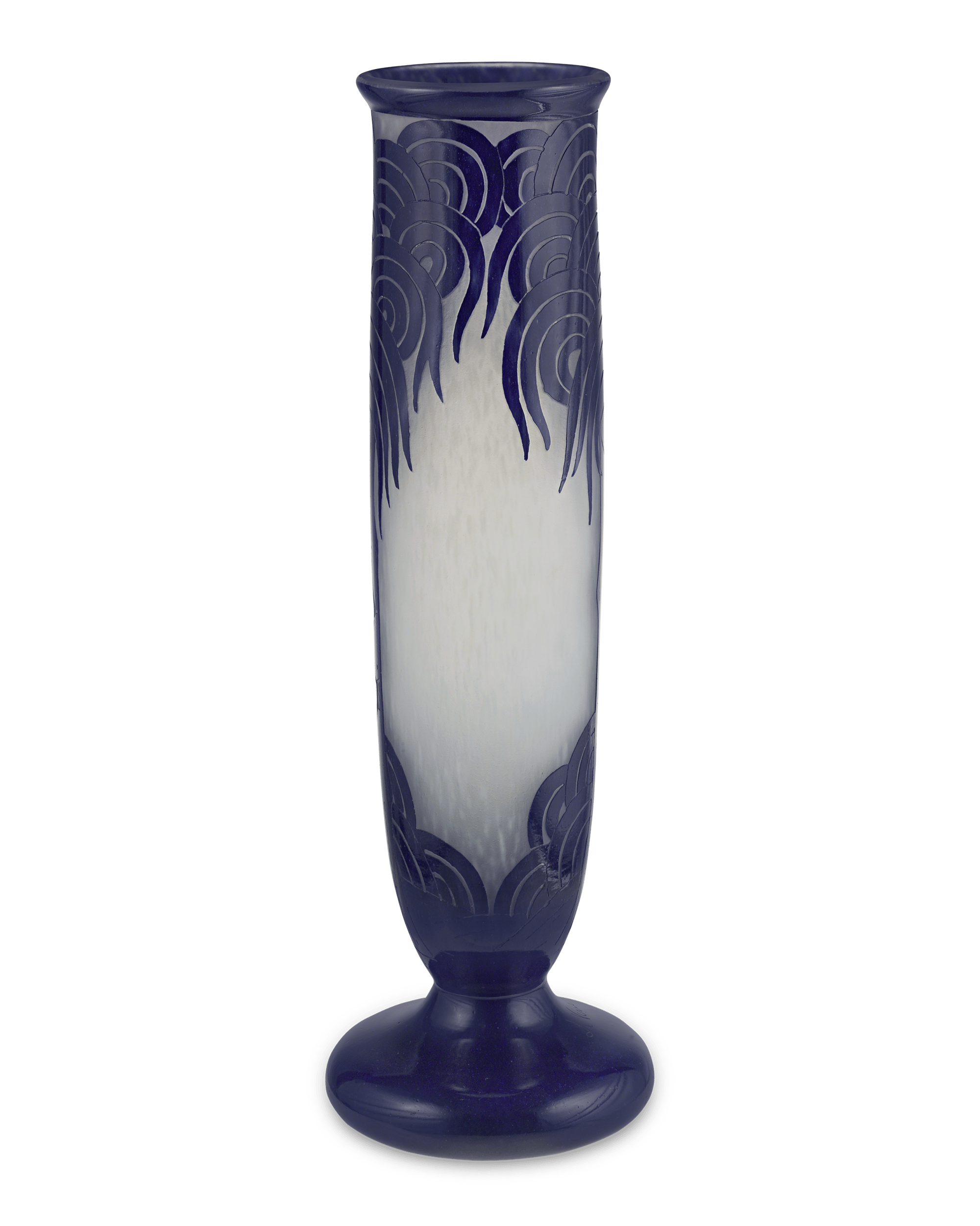 Le Verre Francais Palmiers Bleus Vase